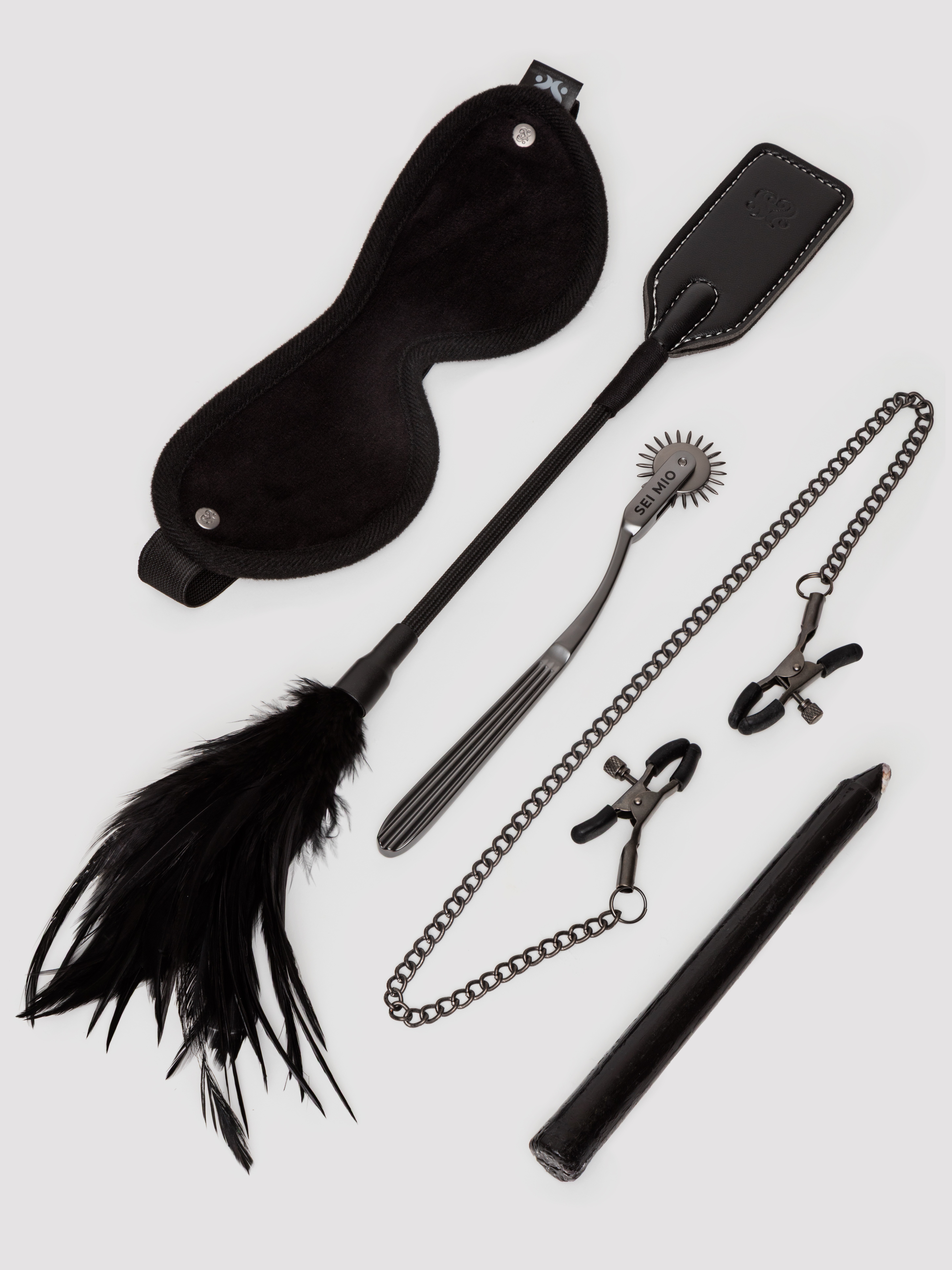SEI MIO Fetish Feels Sensuous Sensation Kinky Kit (5 Piece), Black, hi-res