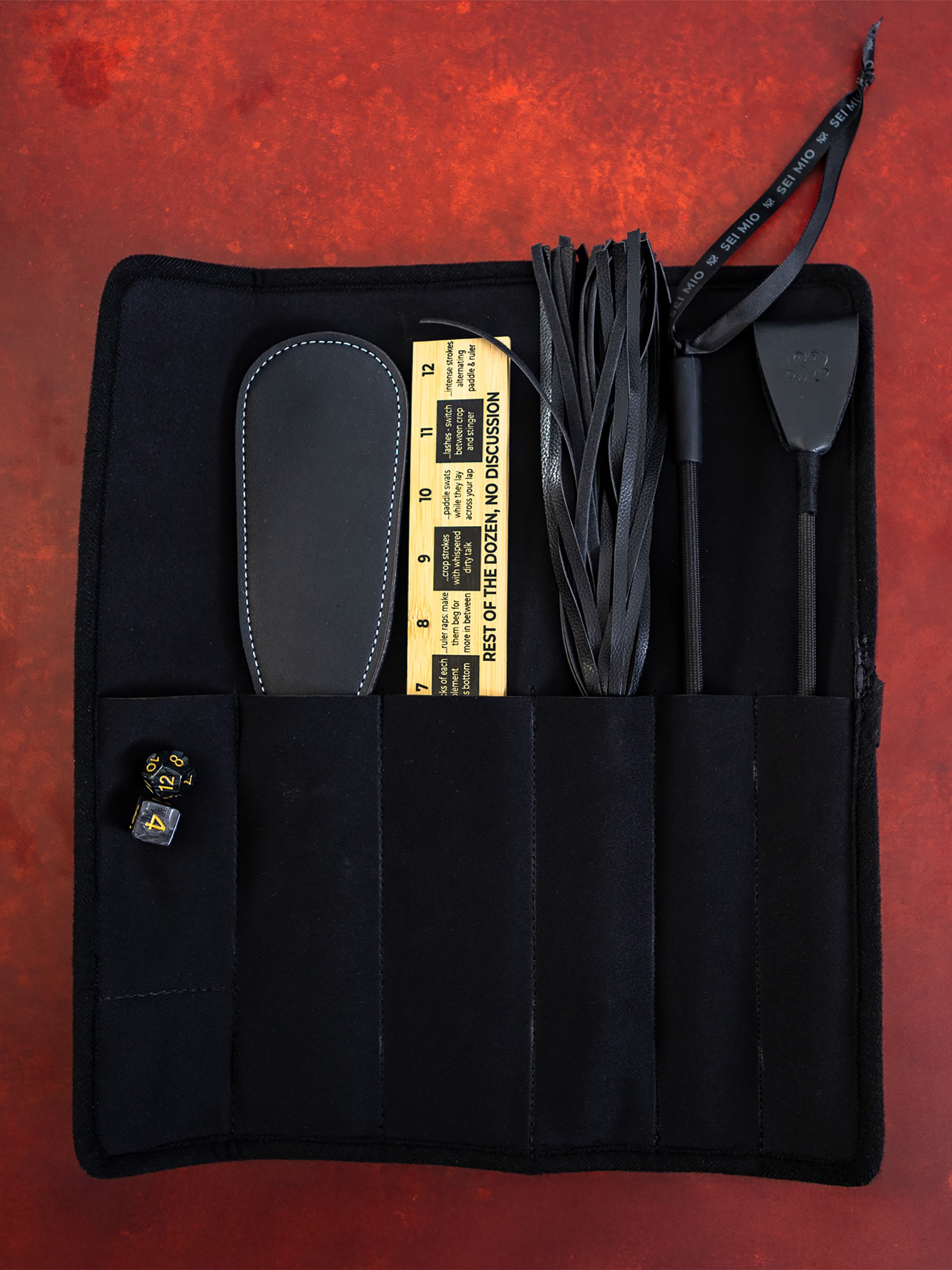 SEI MIO Correction Collection Impactful Punishment Spanking Kit (5 Piece), Black, hi-res