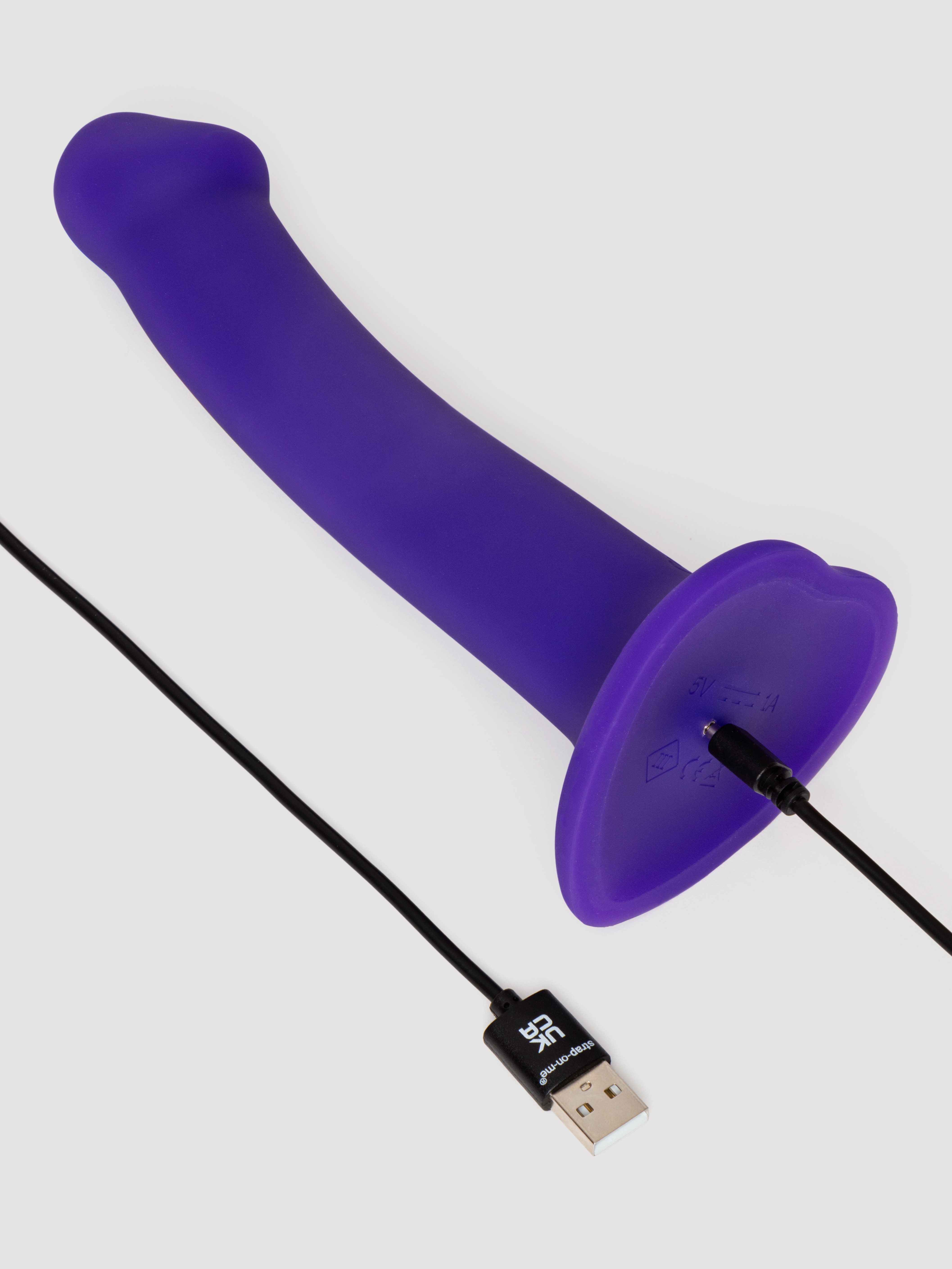 Strap-On-Me Soft Touch Silicone Glow LED Dildo 6.5 Inch, Purple, hi-res
