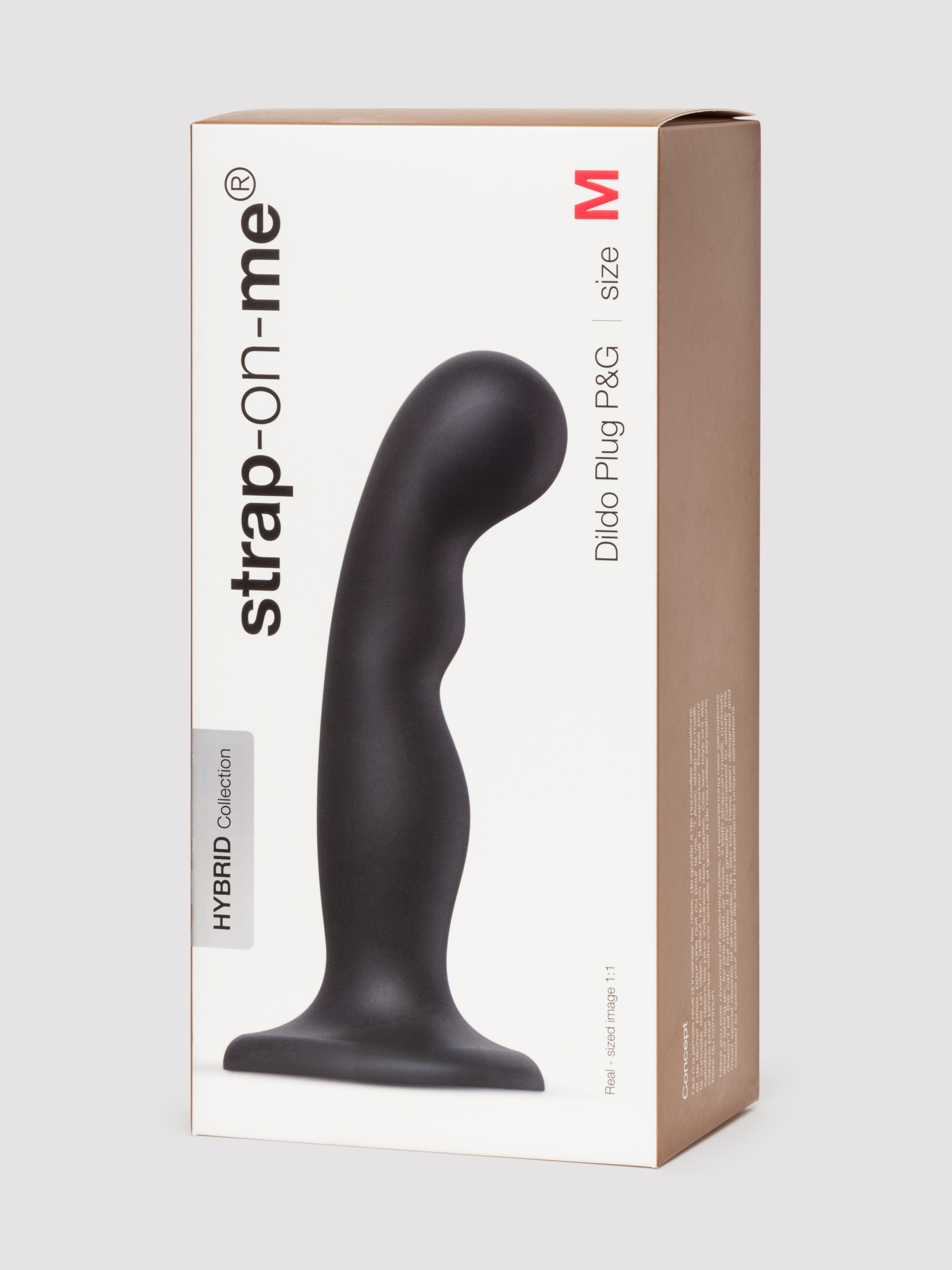 Strap-On-Me Soft Touch Silicone G-Spot and P-Spot Dildo 6 Inch, Black, hi-res