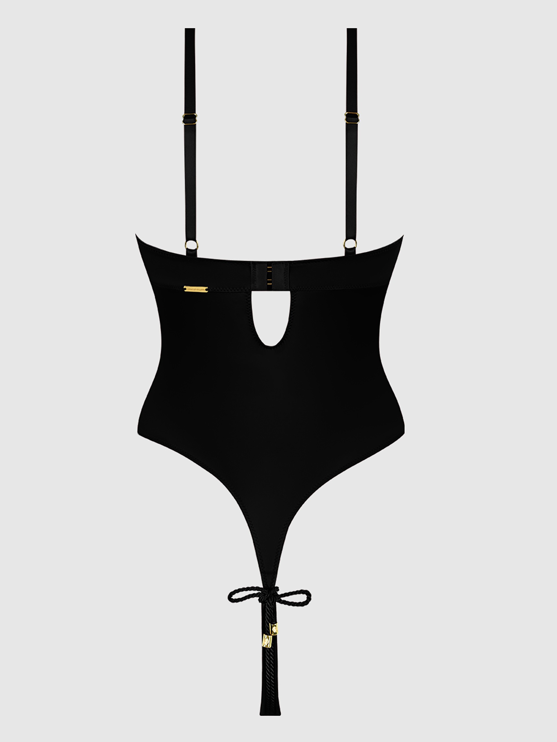 House of Desire Iryna Silky Micro & Rope Body, Black, hi-res