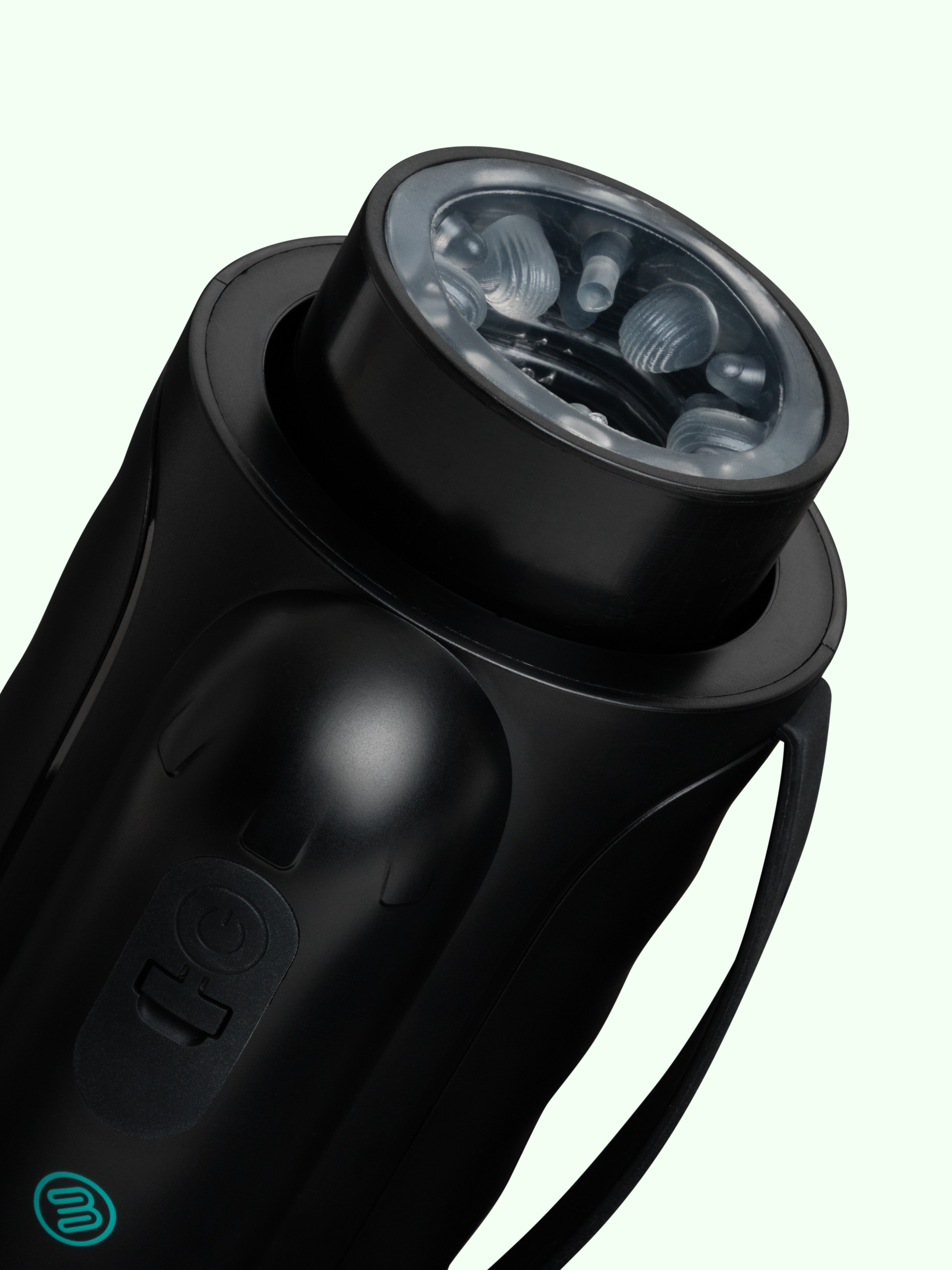 Blowmotion Thrusting & Rotating Open-Ended Masturbator, Black, hi-res