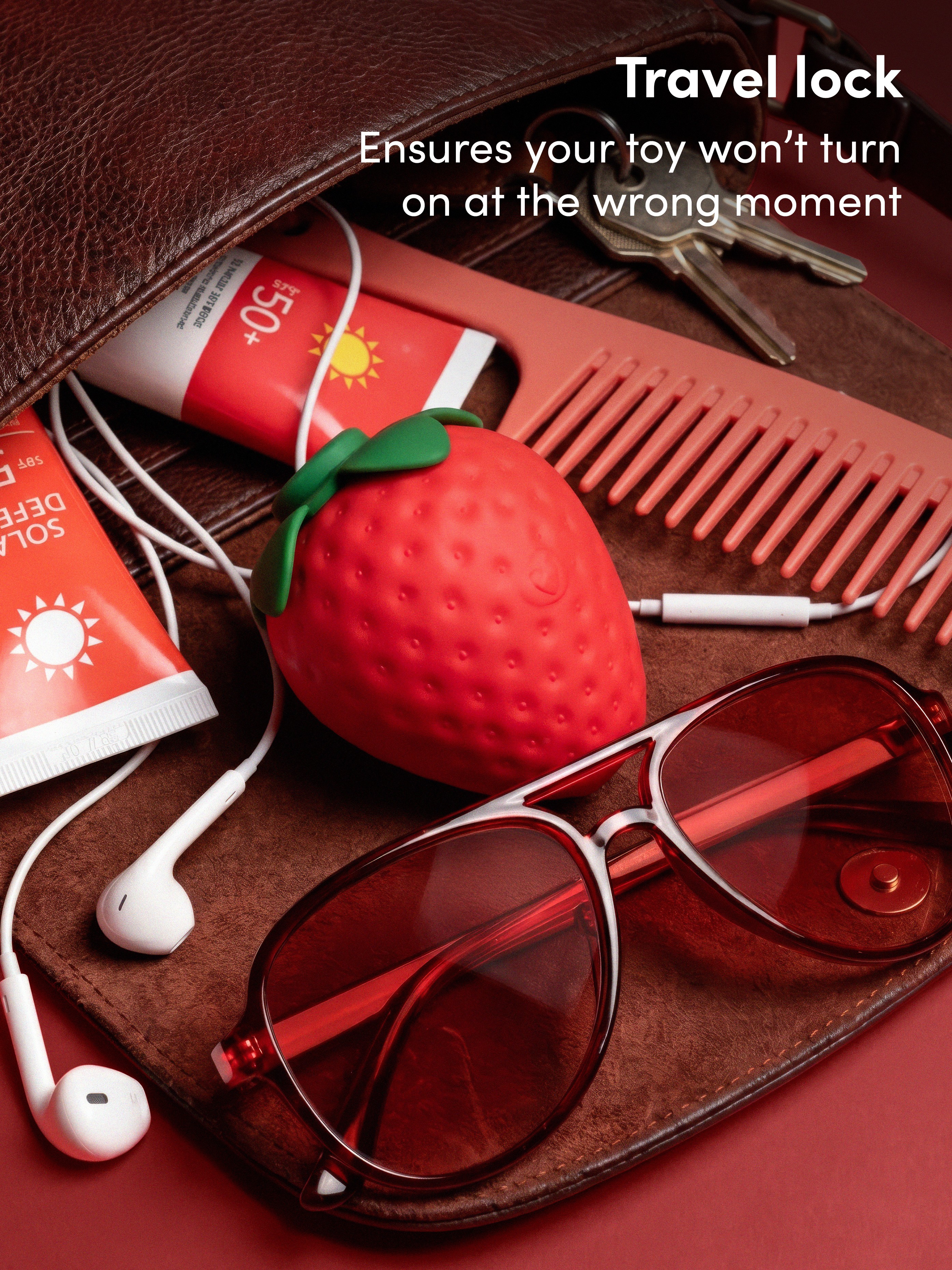 Lovehoney Strawberry Clitoral Suction Stimulator, Red, hi-res
