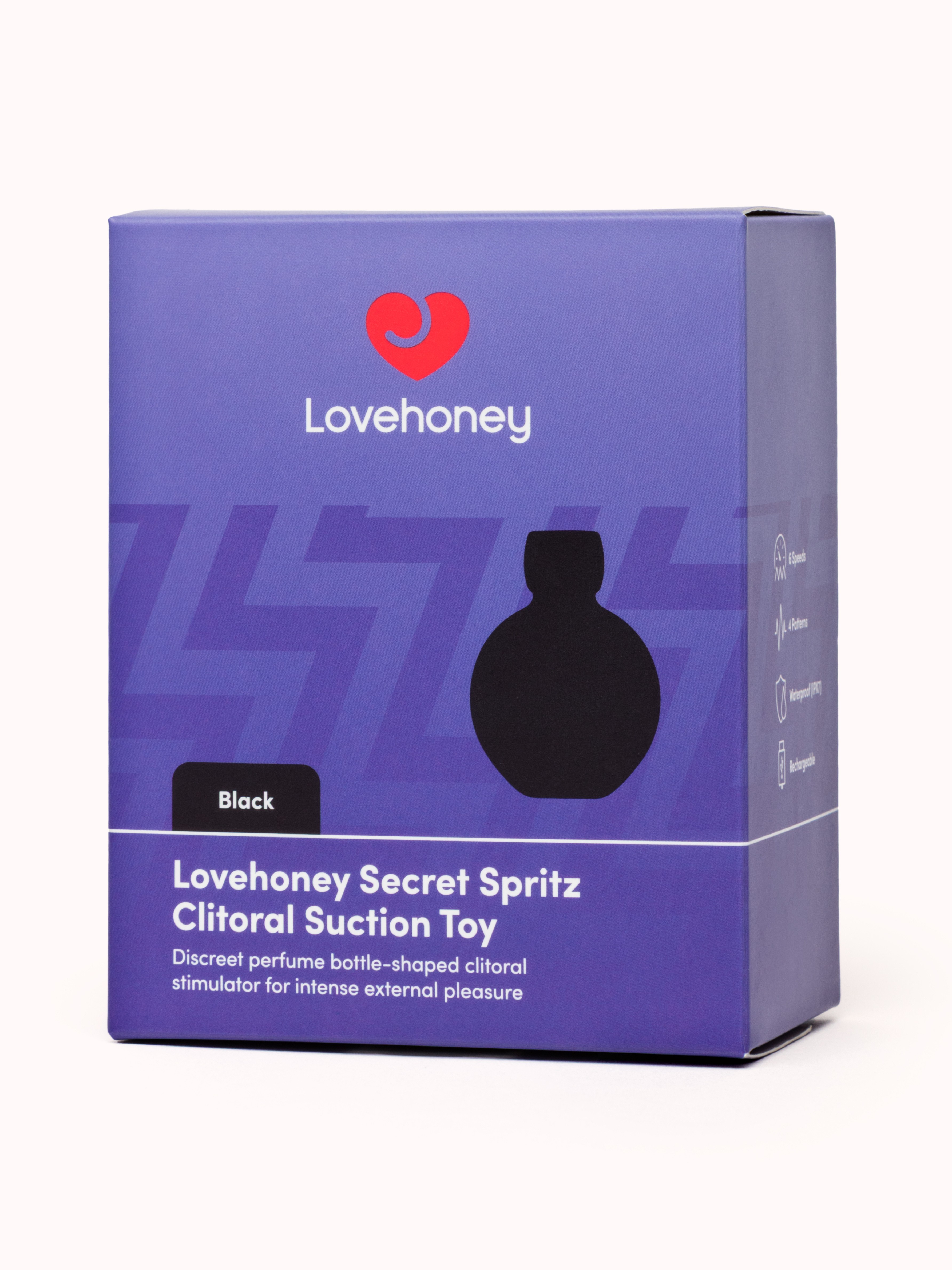 Lovehoney Secret Spritz Clitoral Suction Toy, Black, hi-res