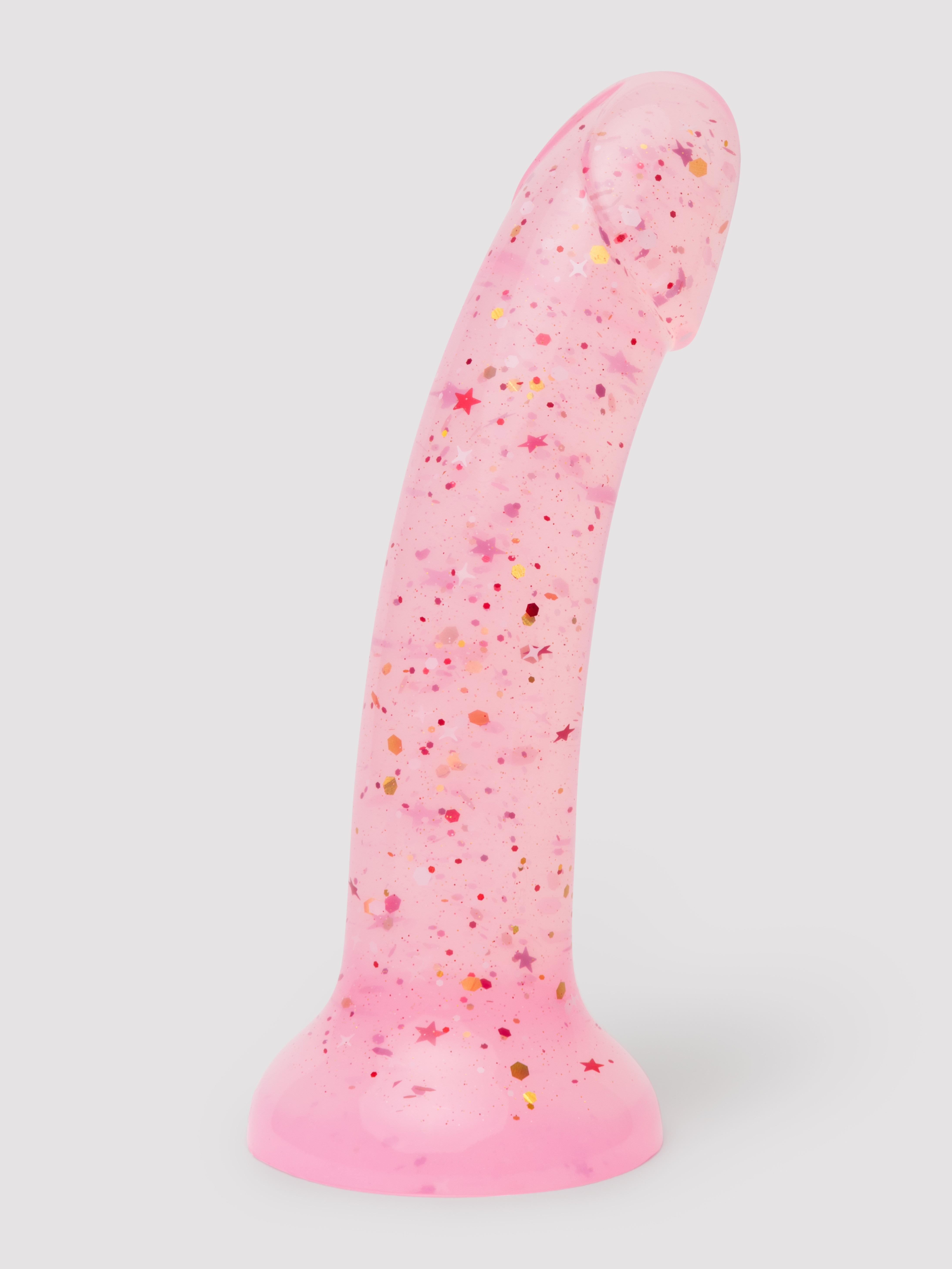 Lovehoney Chunky Glitter Silicone Dildo 6 Inch, Pink, hi-res