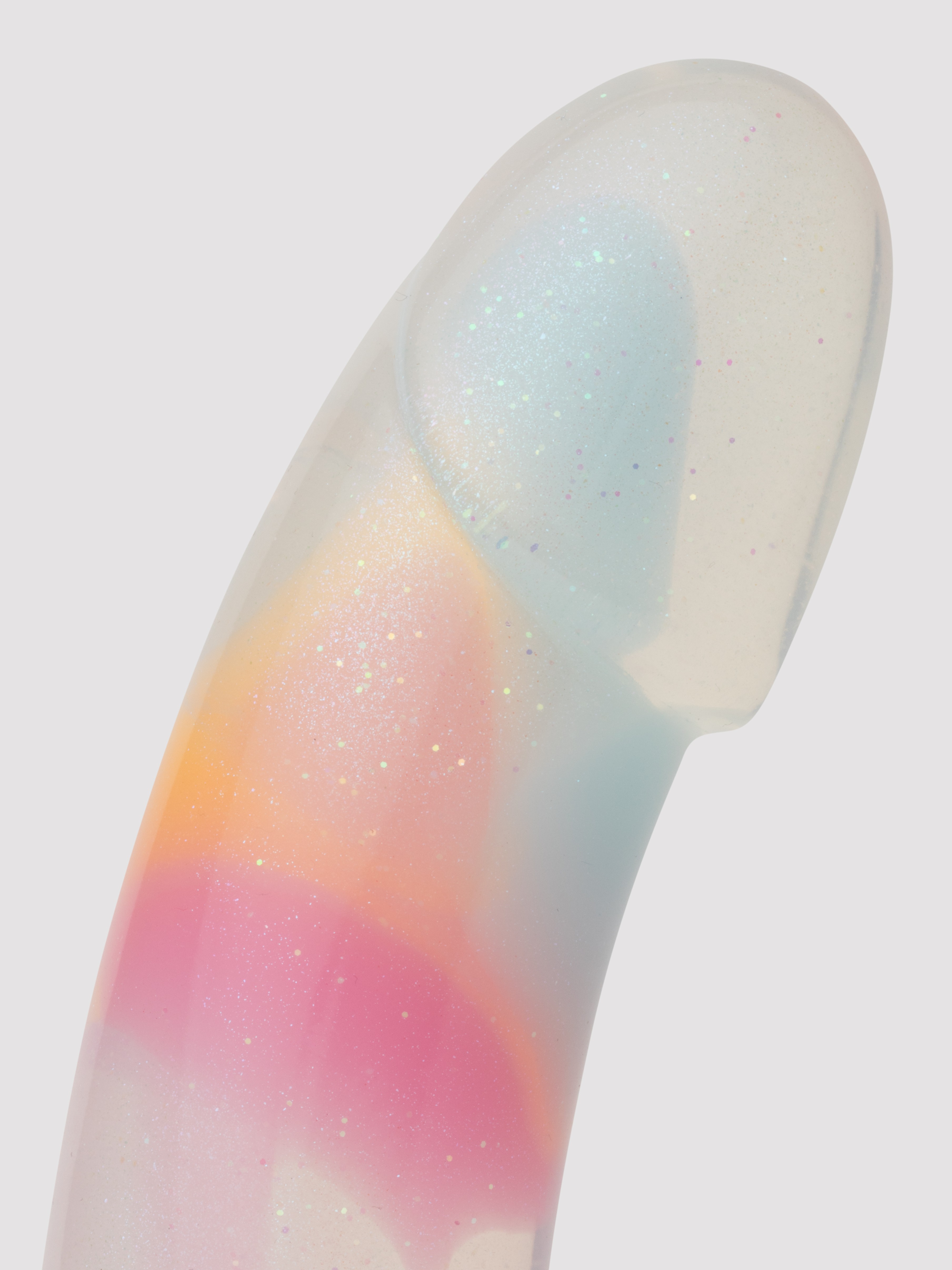 Lovehoney Superstar Glitter Curved Silicone Suction Cup Dildo 7 Inch, Pink, hi-res