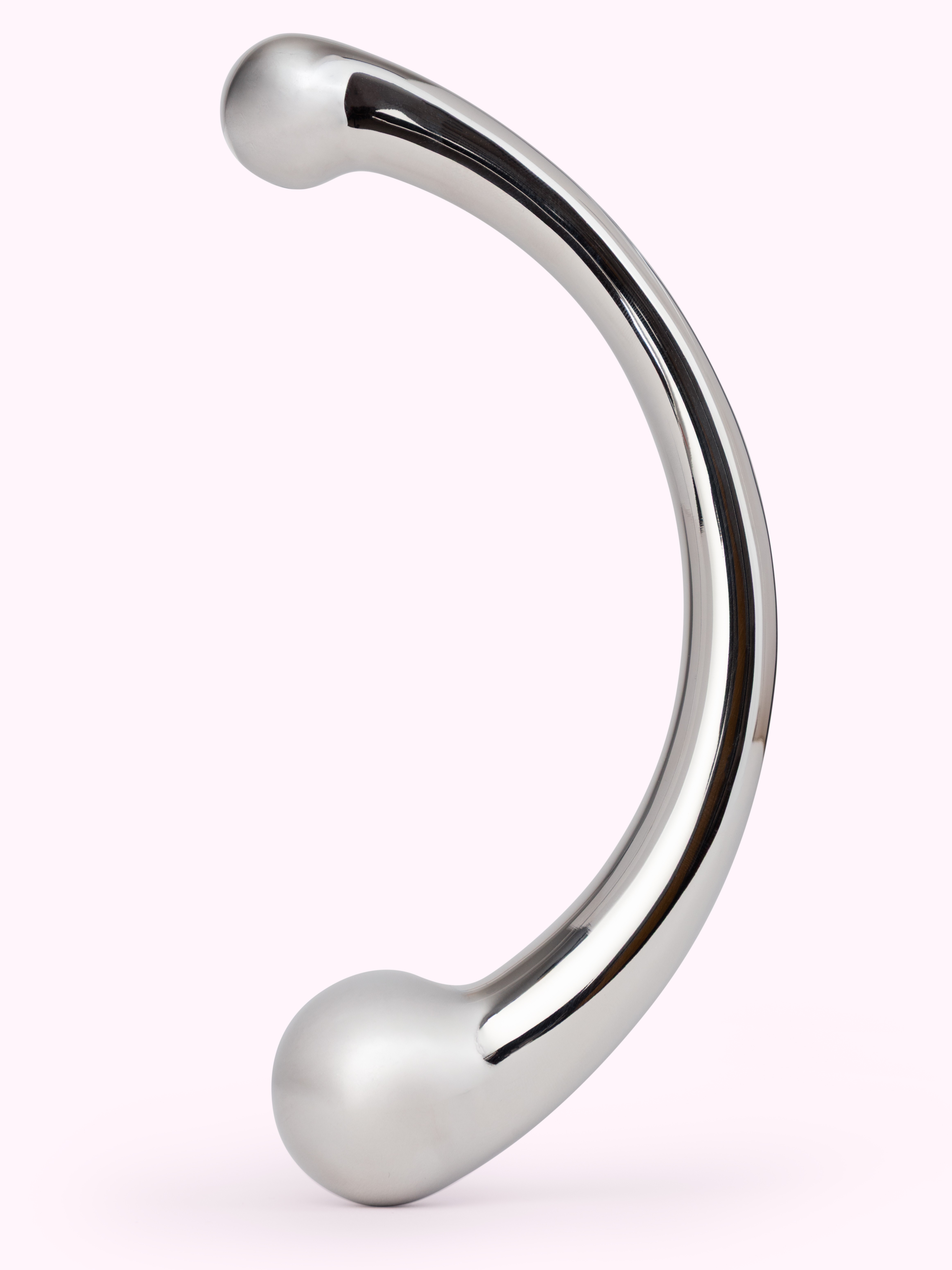 Lovehoney Curved Steel Dildo 10 Inch, Silver, hi-res