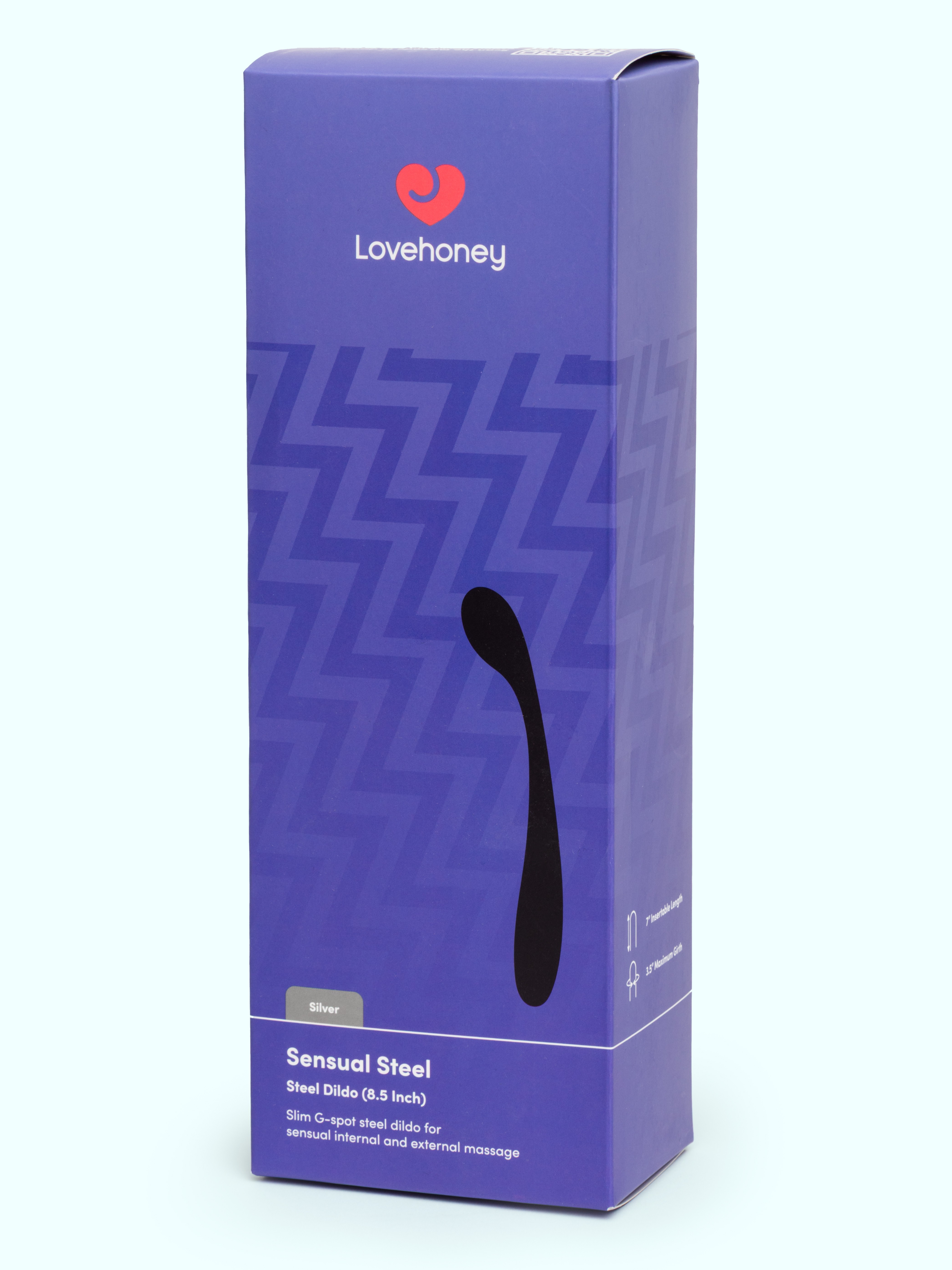 Lovehoney Slim G-Spot Steel Dildo 8.5 Inch, Silver, hi-res
