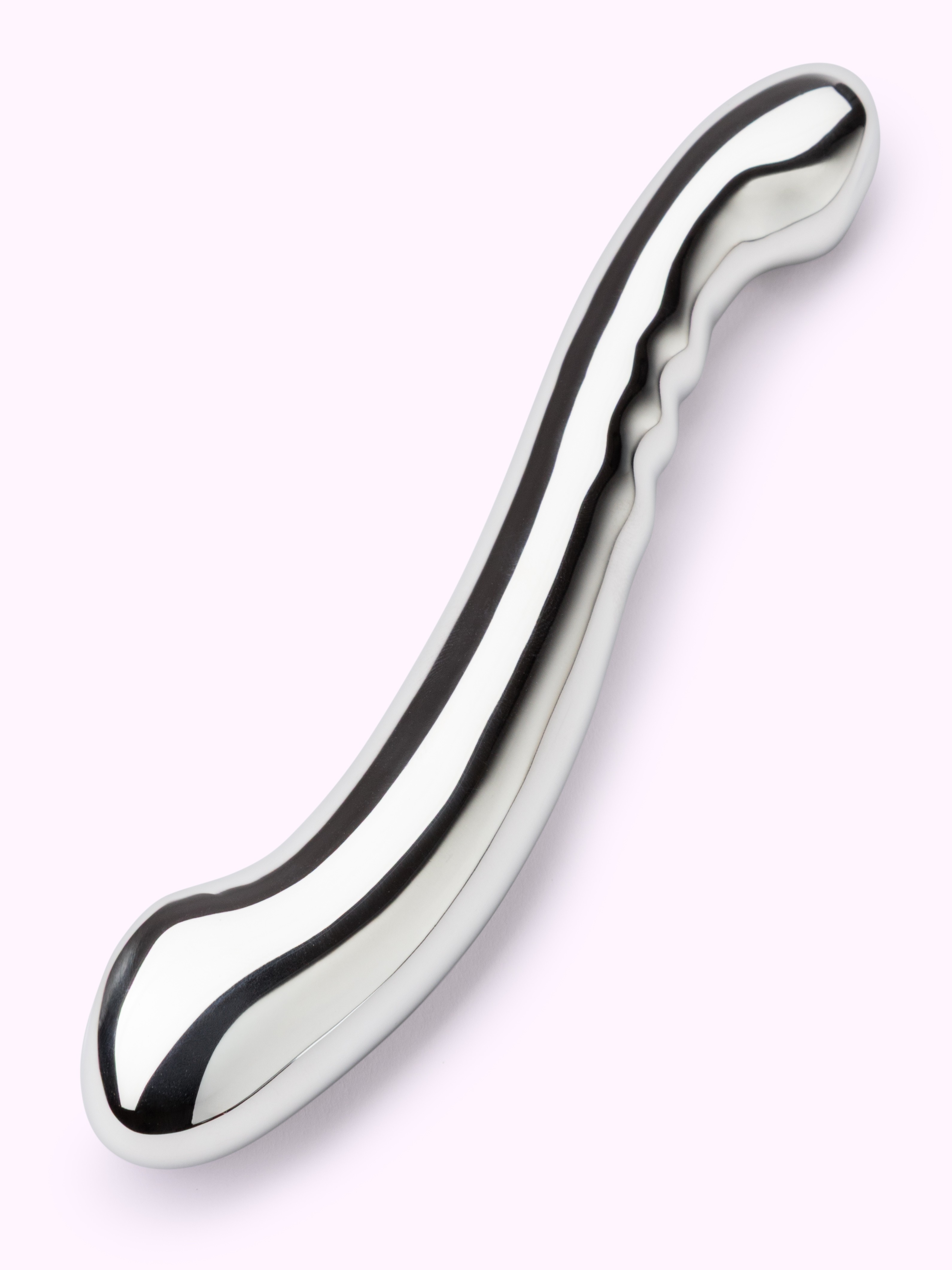 Lovehoney Ribbed Steel Dildo 7 Inch, Silver, hi-res
