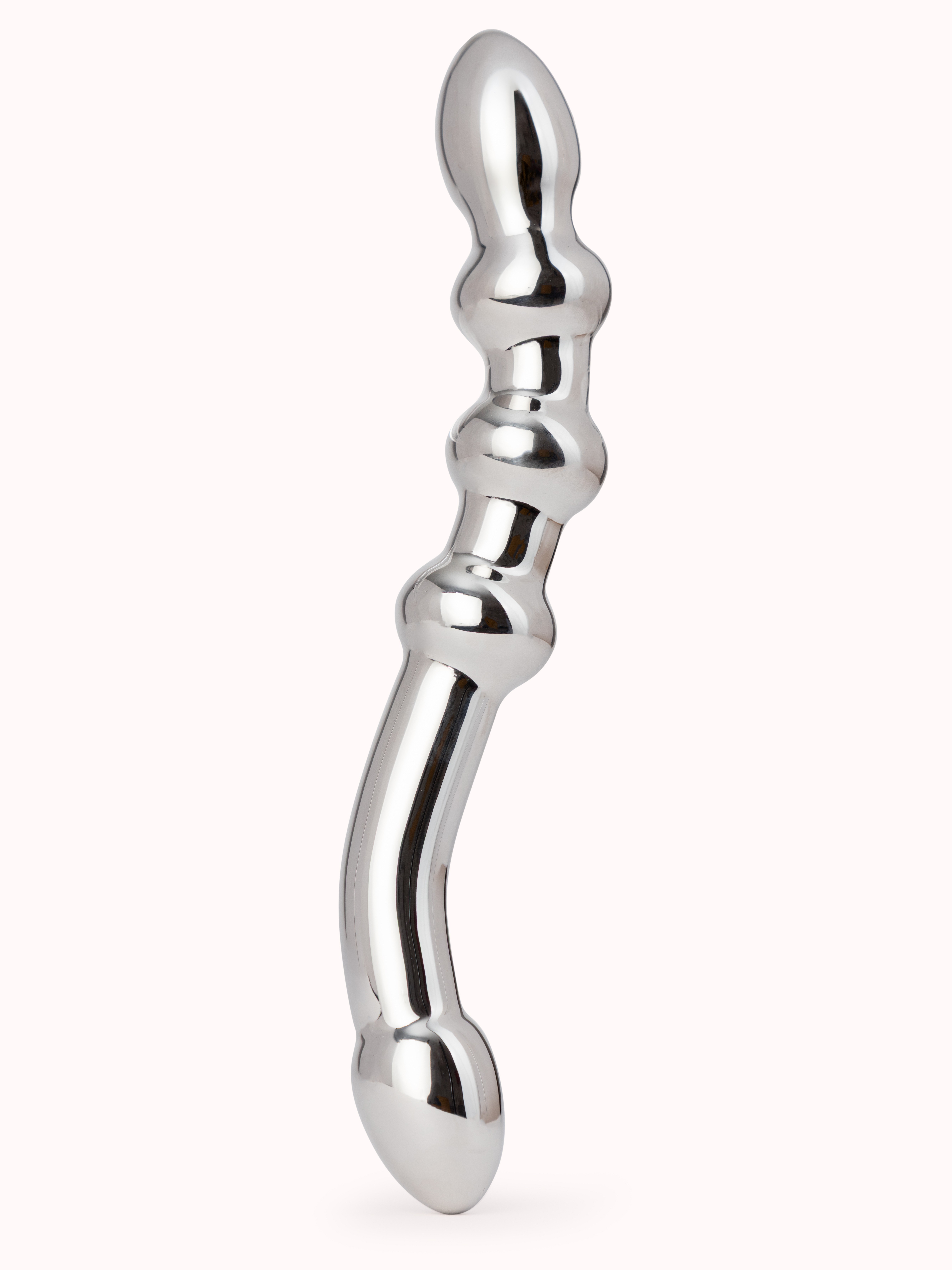 Lovehoney Beaded Steel Dildo 9 Inch, Silver, hi-res