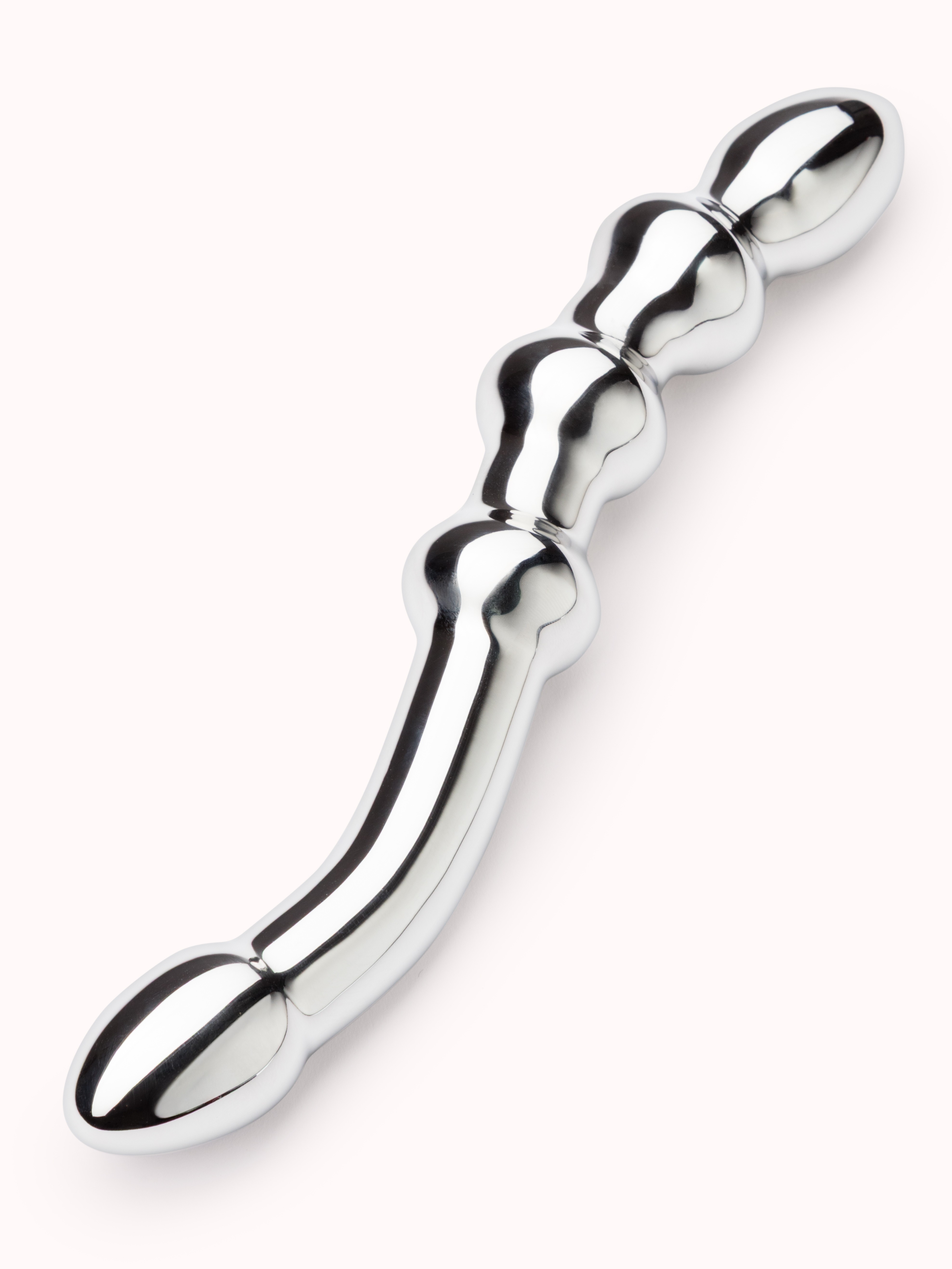 Lovehoney Beaded Steel Dildo 9 Inch, Silver, hi-res