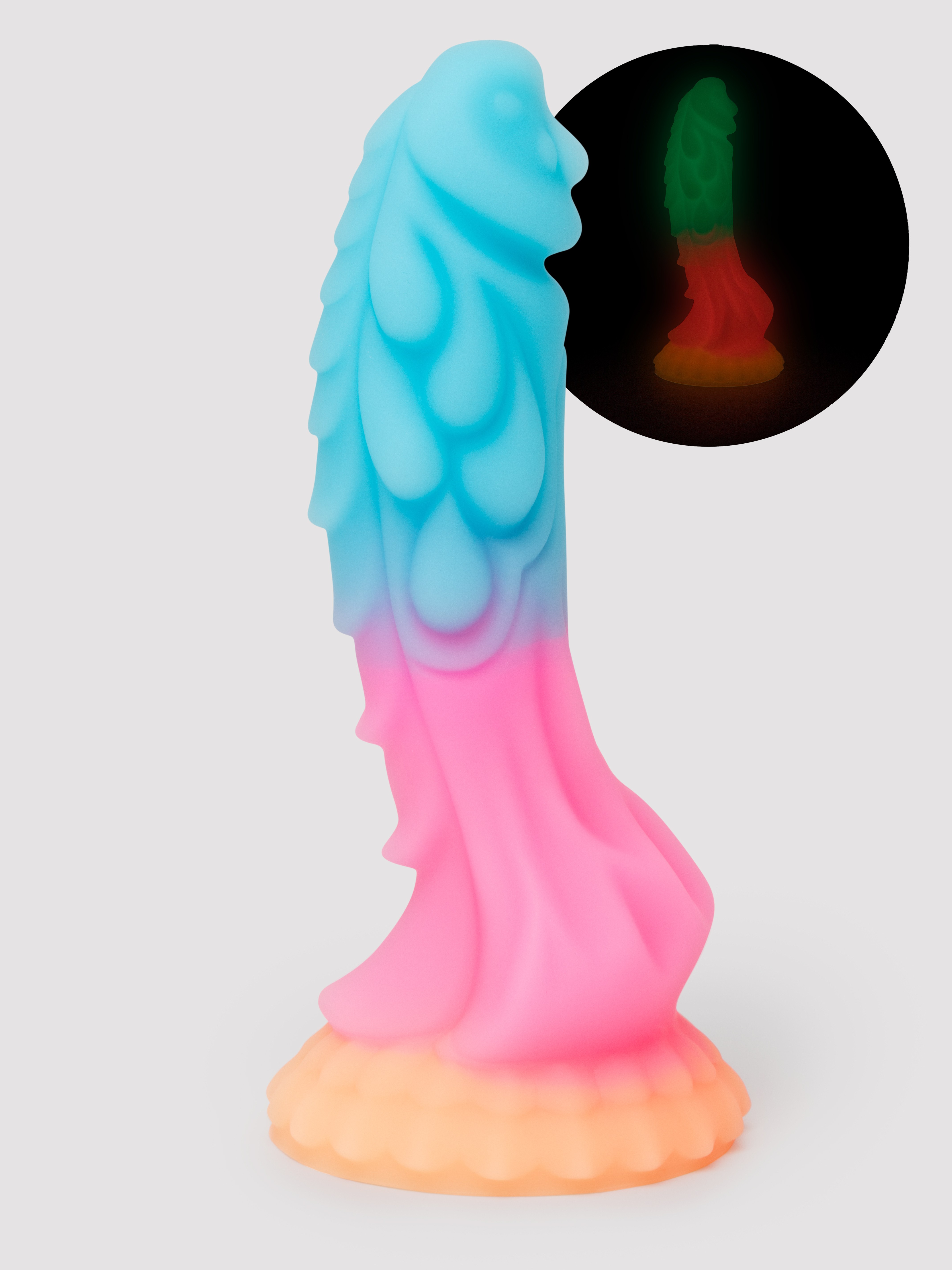 Lovehoney Fantasy Dragon Glow In The Dark Dildo 6 Inch, Blue, hi-res