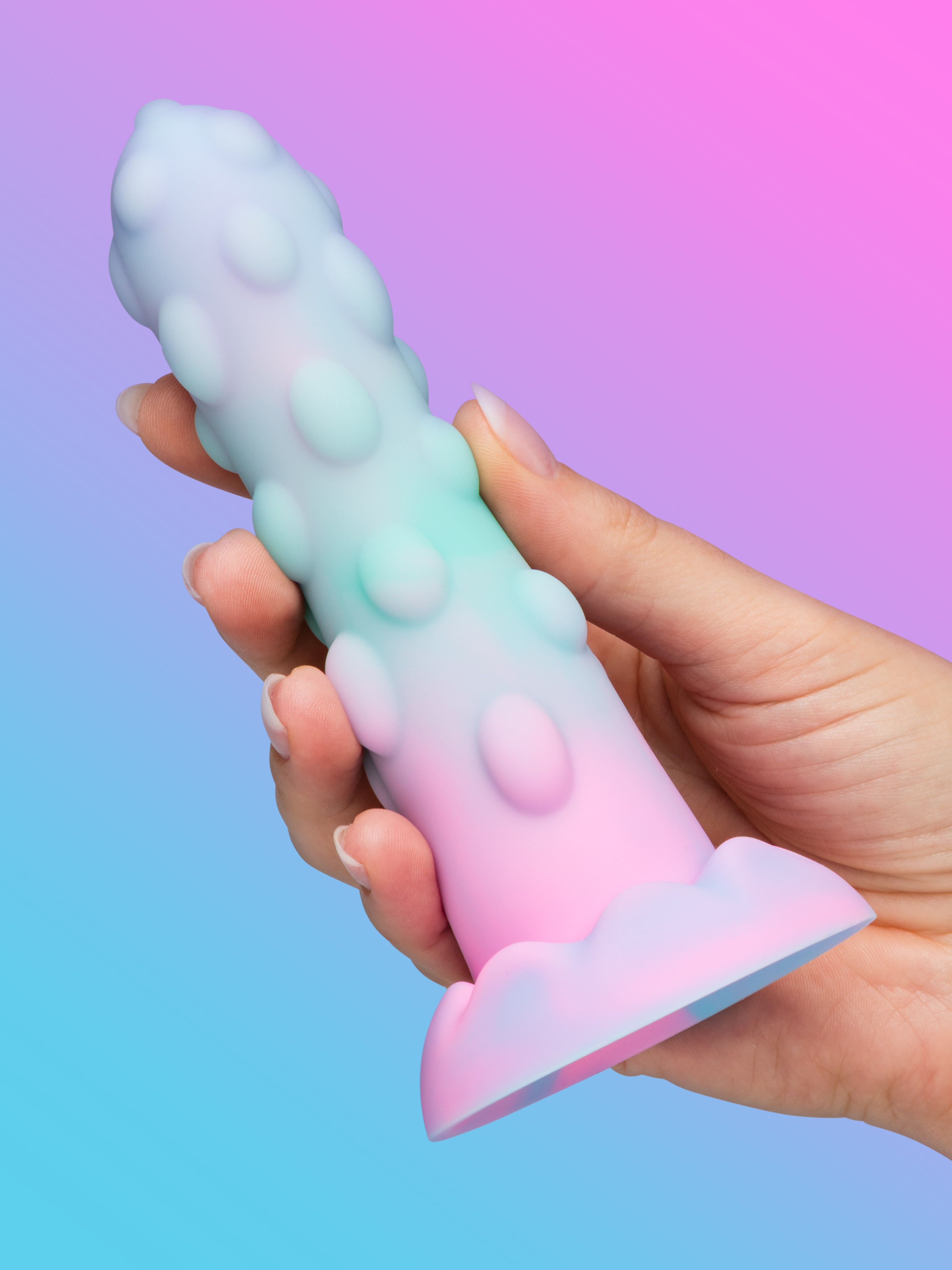 Lovehoney Purple Fantasy Bubble Dildo 6 Inch, Purple, hi-res