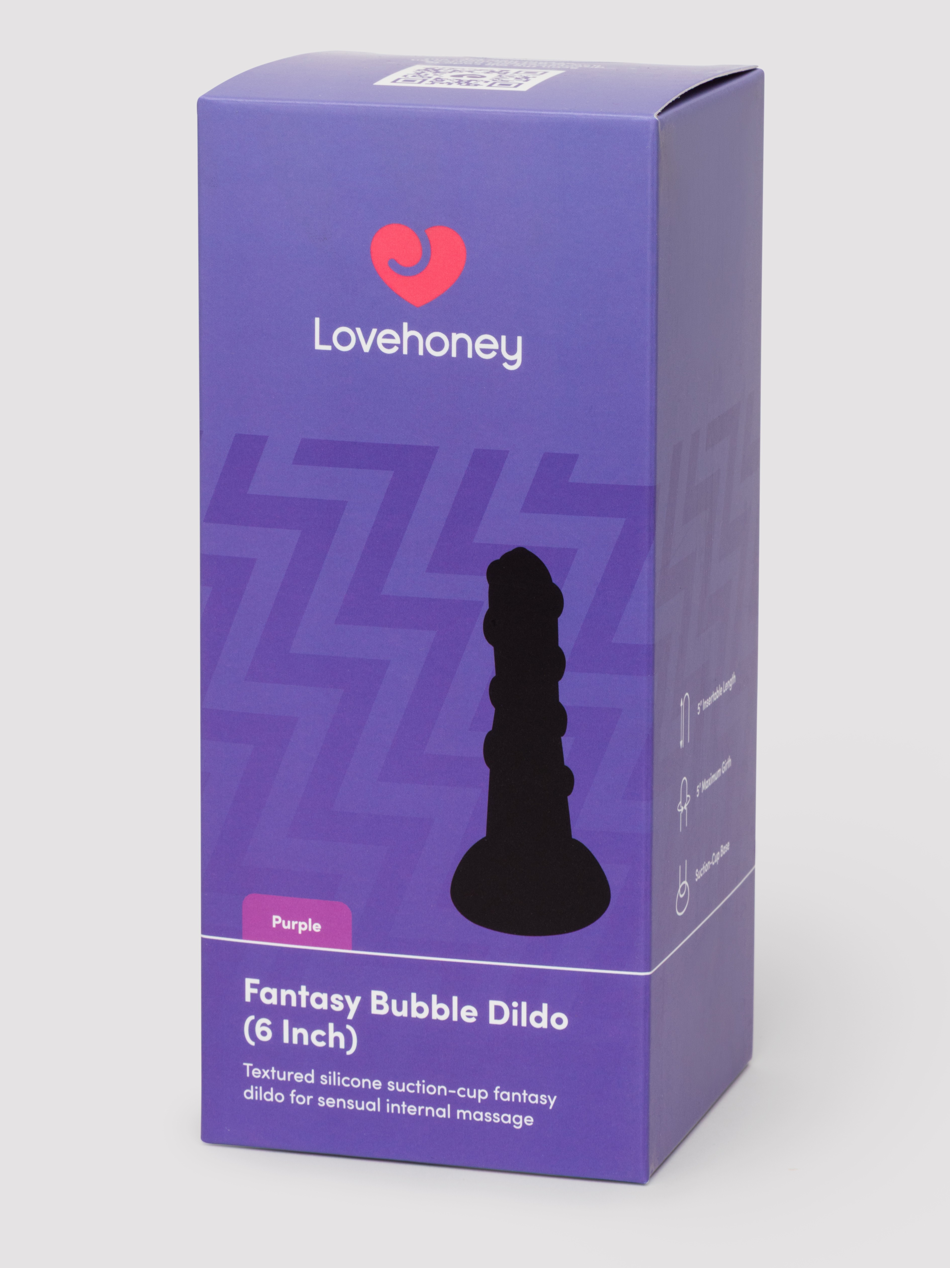 Lovehoney Purple Fantasy Bubble Dildo 6 Inch, Purple, hi-res