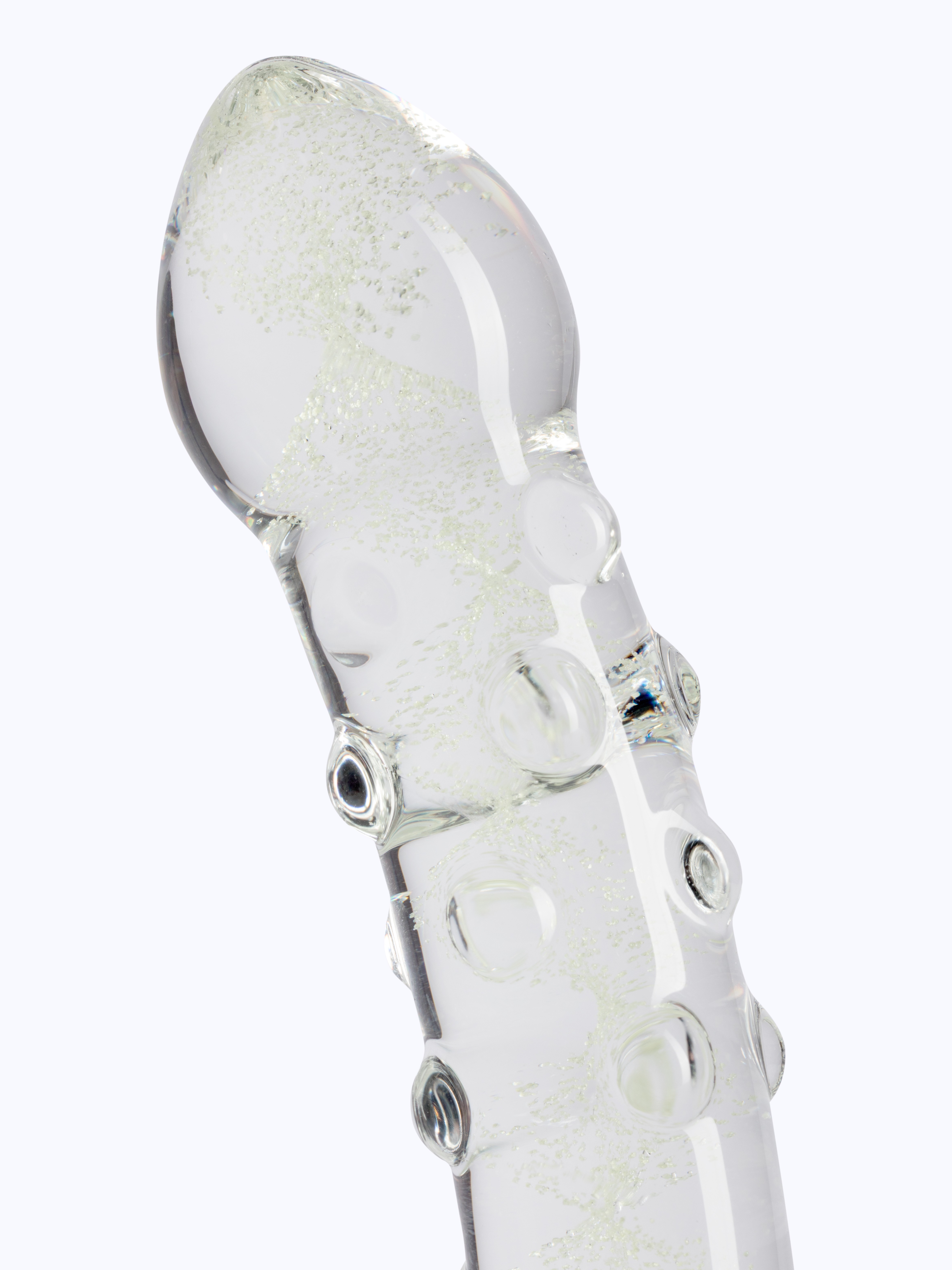 Lovehoney Glow in the Dark Glass Dots & Swirls Dildo, Glow, hi-res