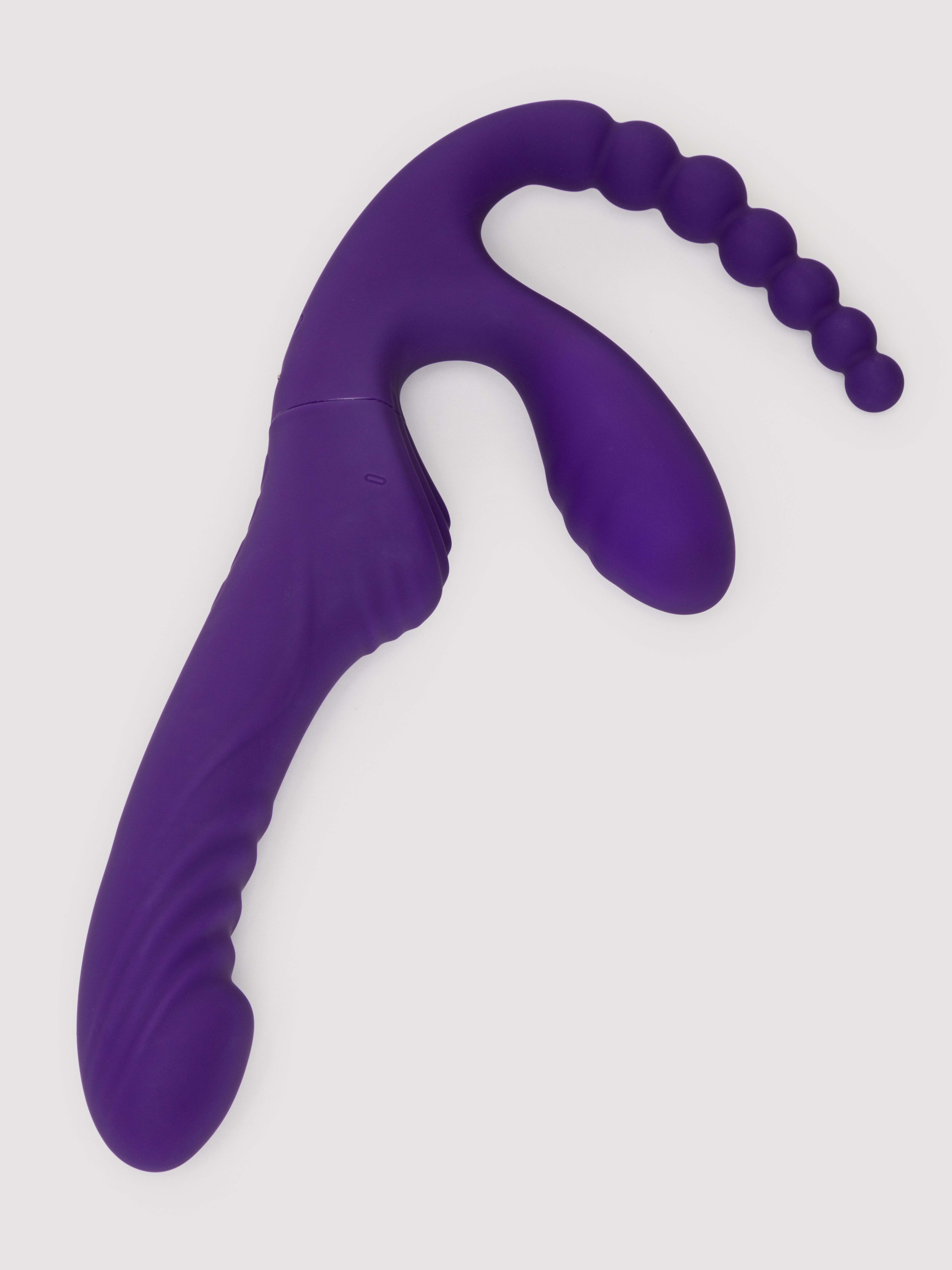 Playboy Hug It Out Triple Stimulation Inflatable Strapless Strap-On, Purple, hi-res