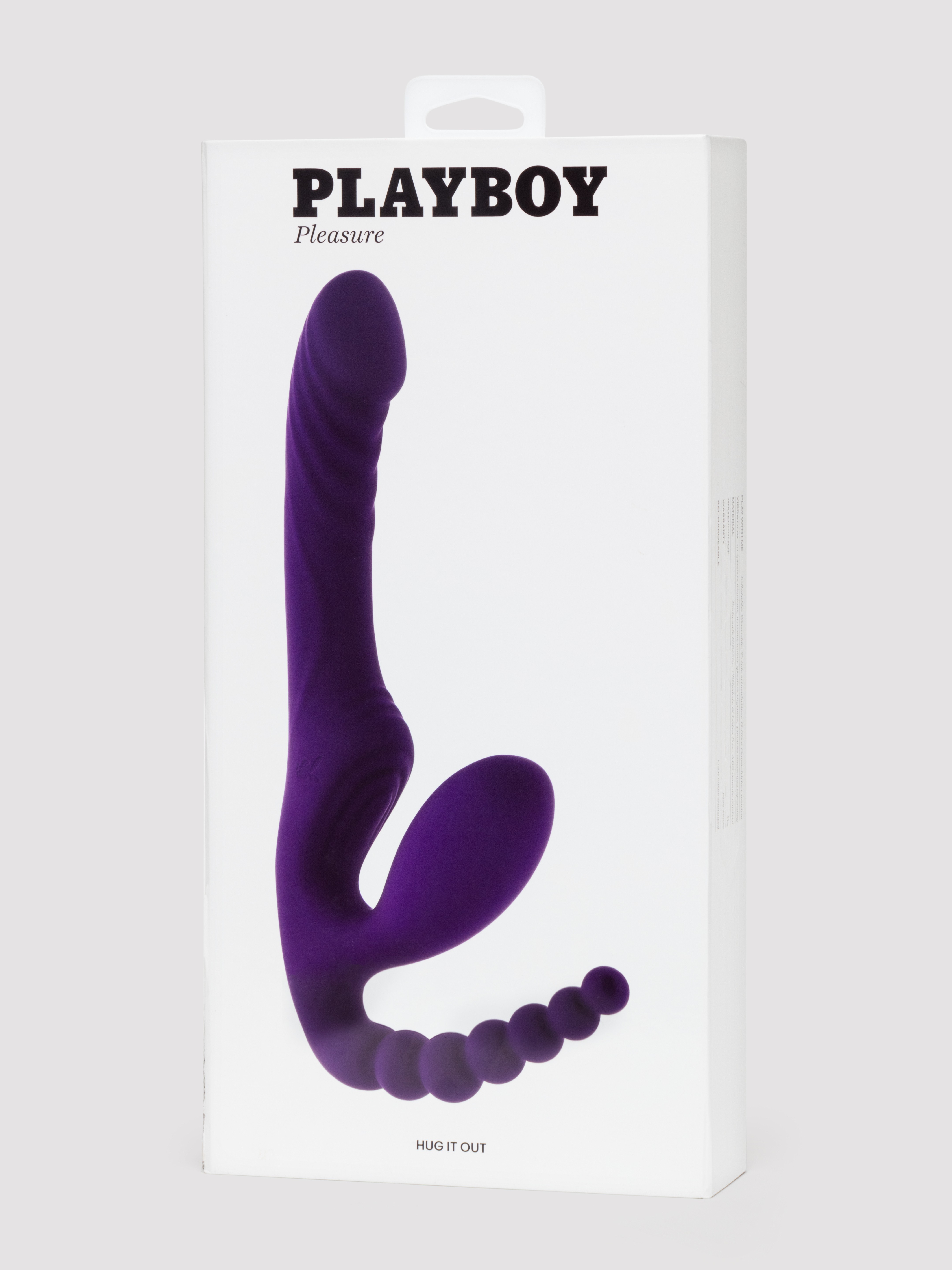 Playboy Hug It Out Triple Stimulation Inflatable Strapless Strap-On, Purple, hi-res