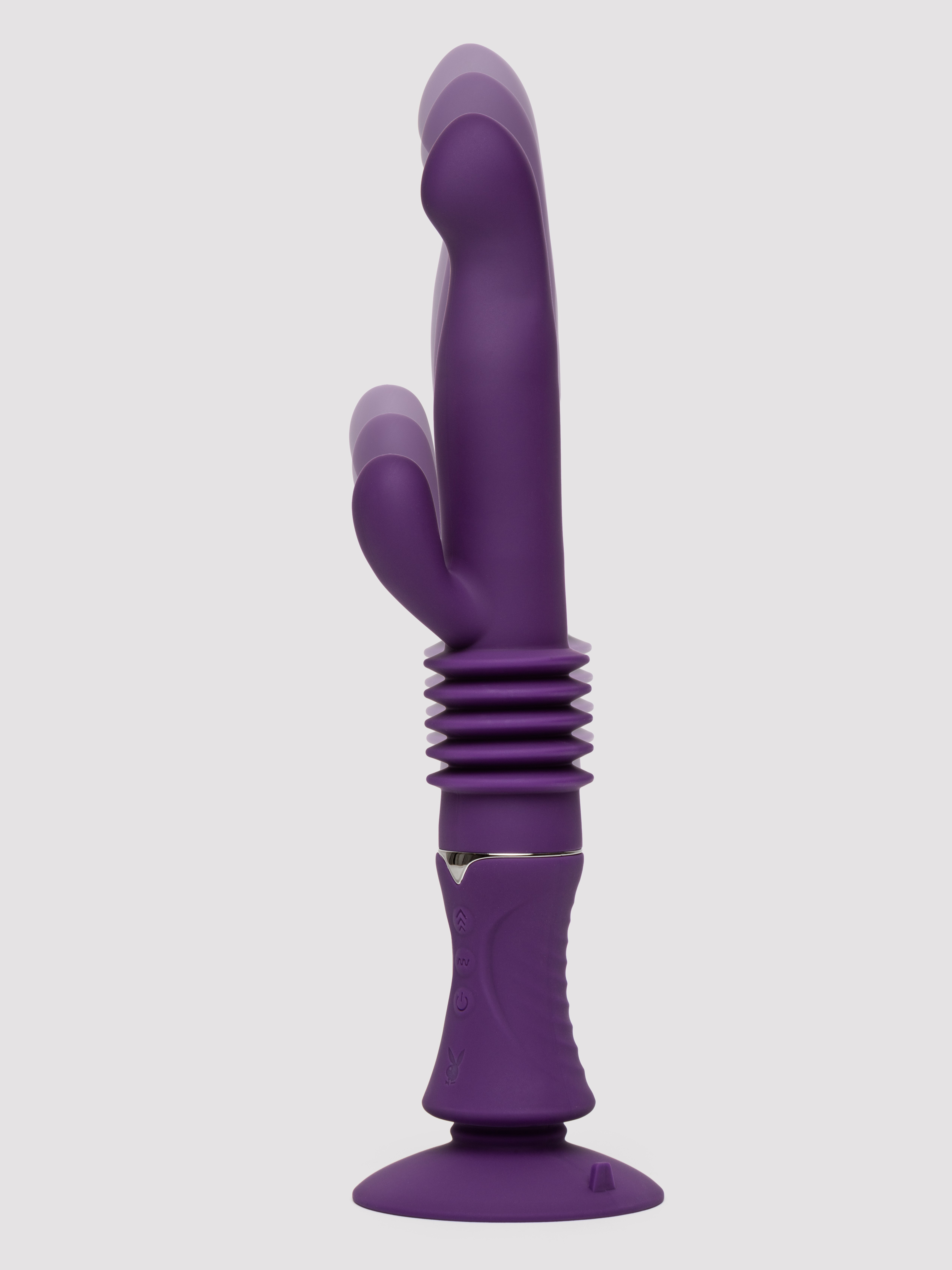 Playboy Hoppy Ending Thrusting Hands Free Rabbit Vibrator, Purple, hi-res
