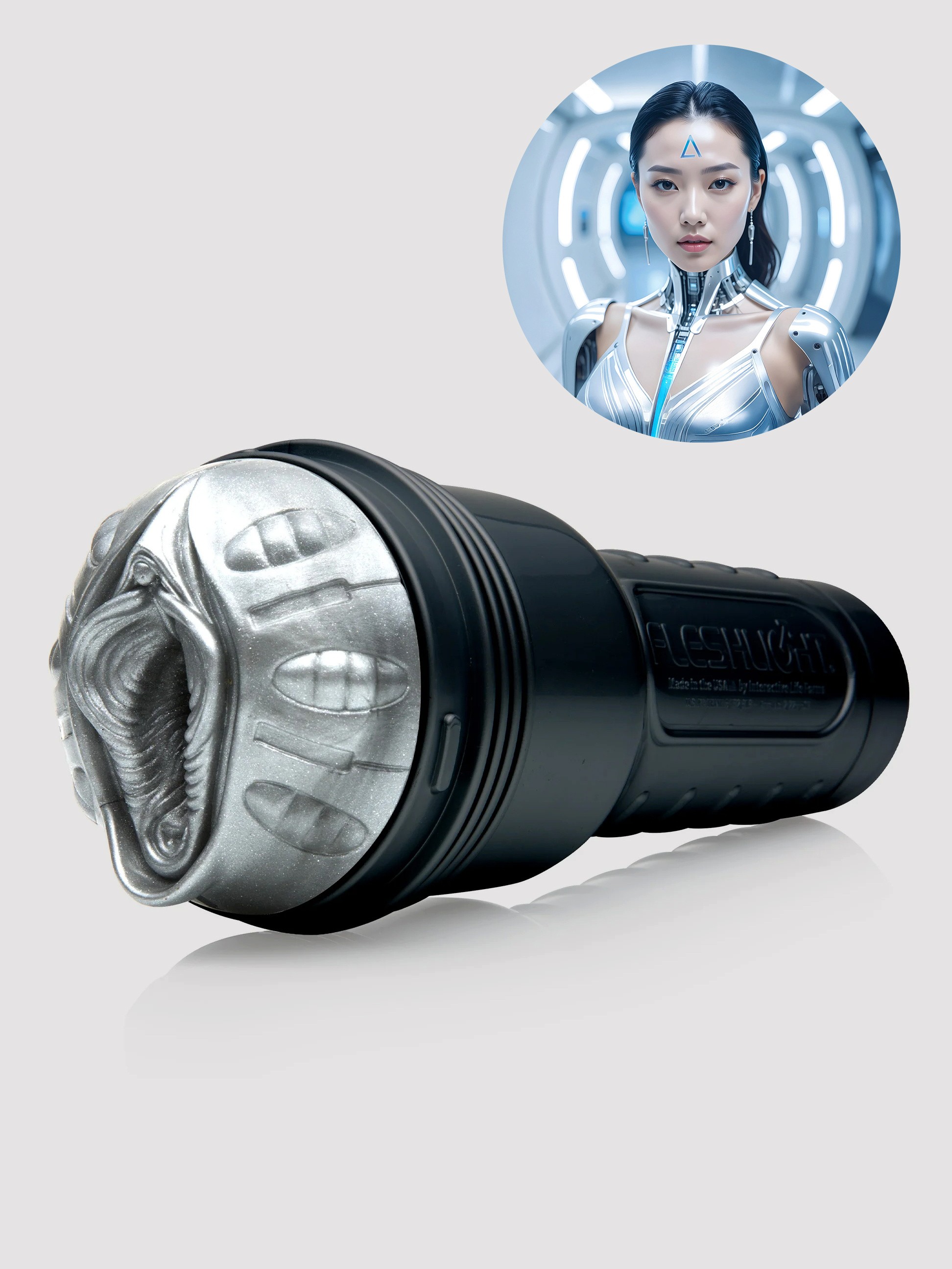 Fleshlight Fantasy Cyborg ANDROM3DA Texture, Silver, hi-res