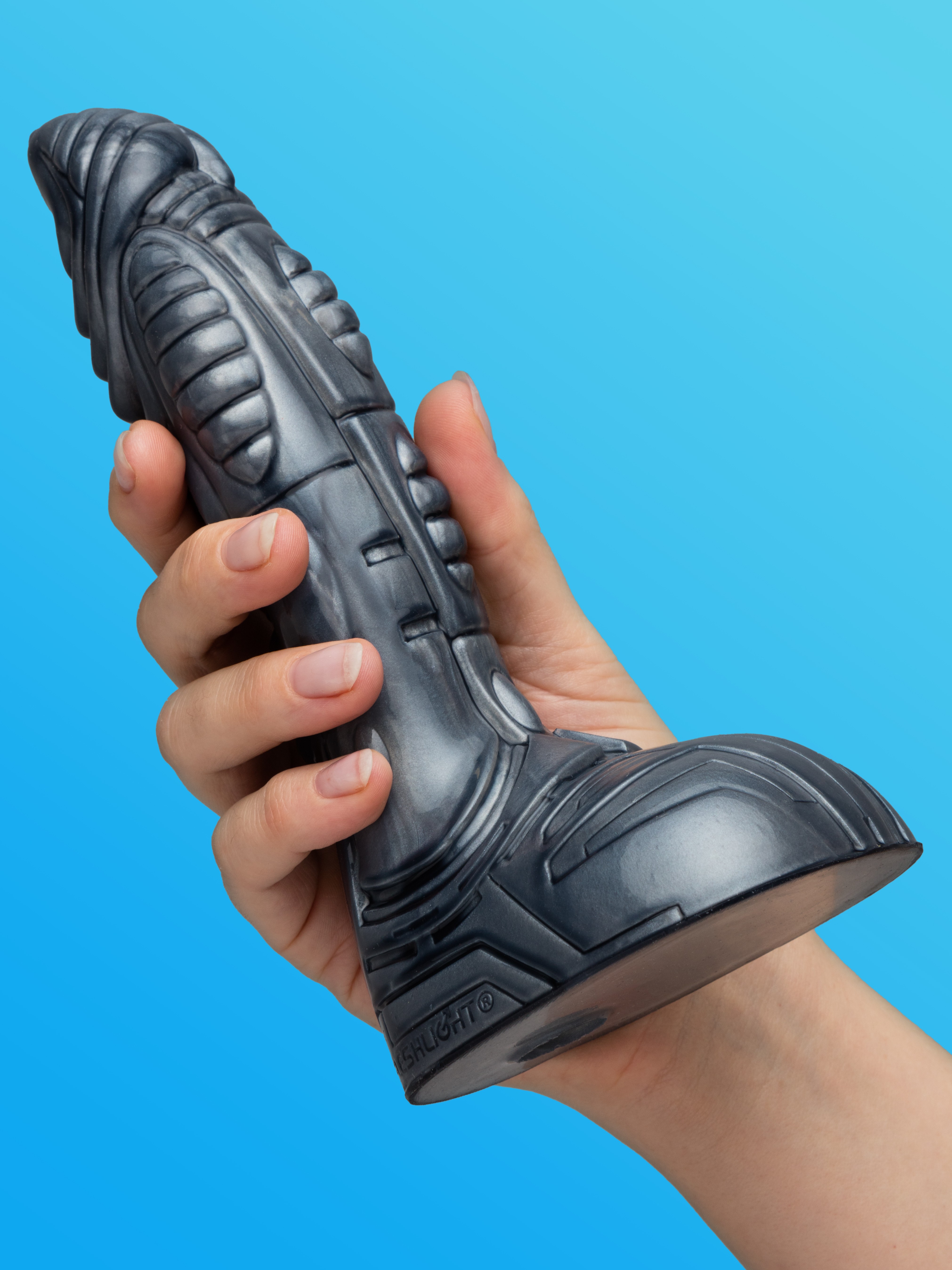Fleshlight Fantasy Cyborg Dildo, Silver, hi-res