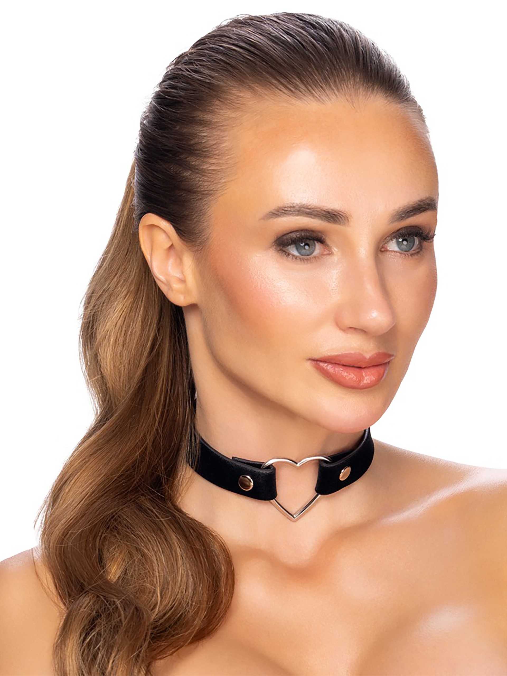 Cottelli Black Heart Choker, Black, hi-res