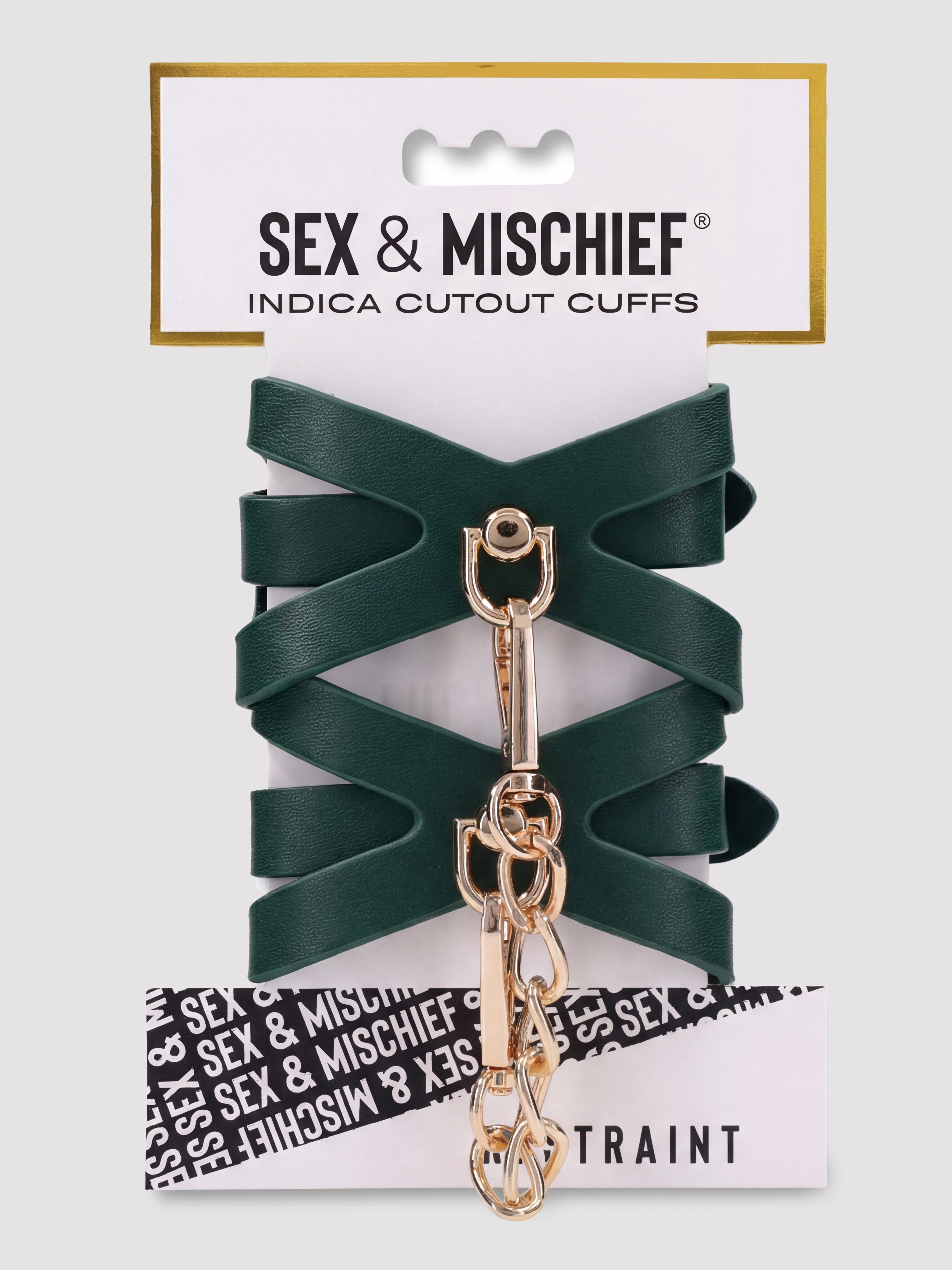 Sportsheets Indica Cutout Cuffs, Green, hi-res