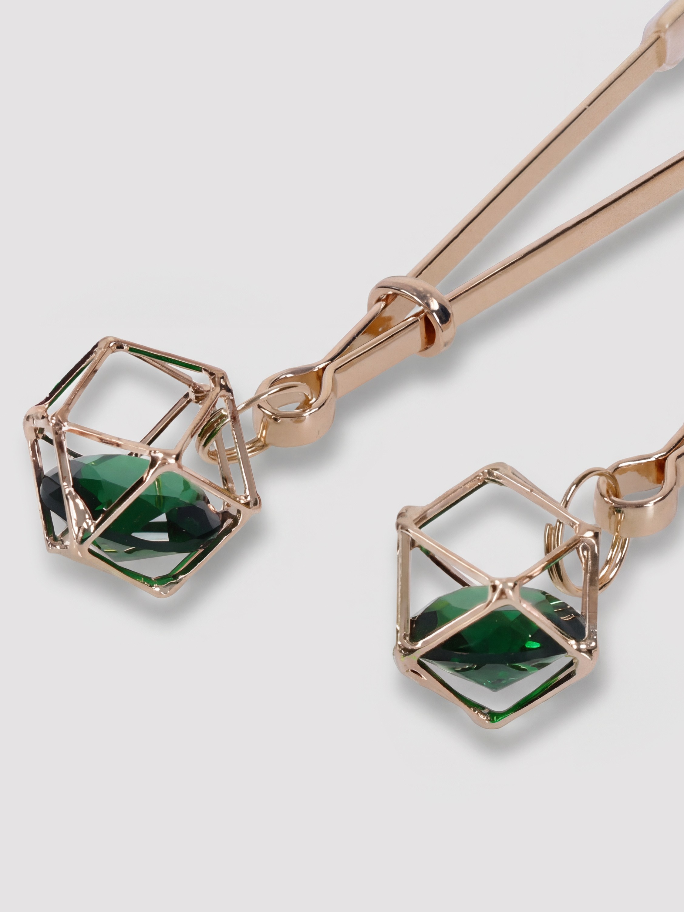 Sportsheets Indica Crystal Nipple Clips, Green, hi-res