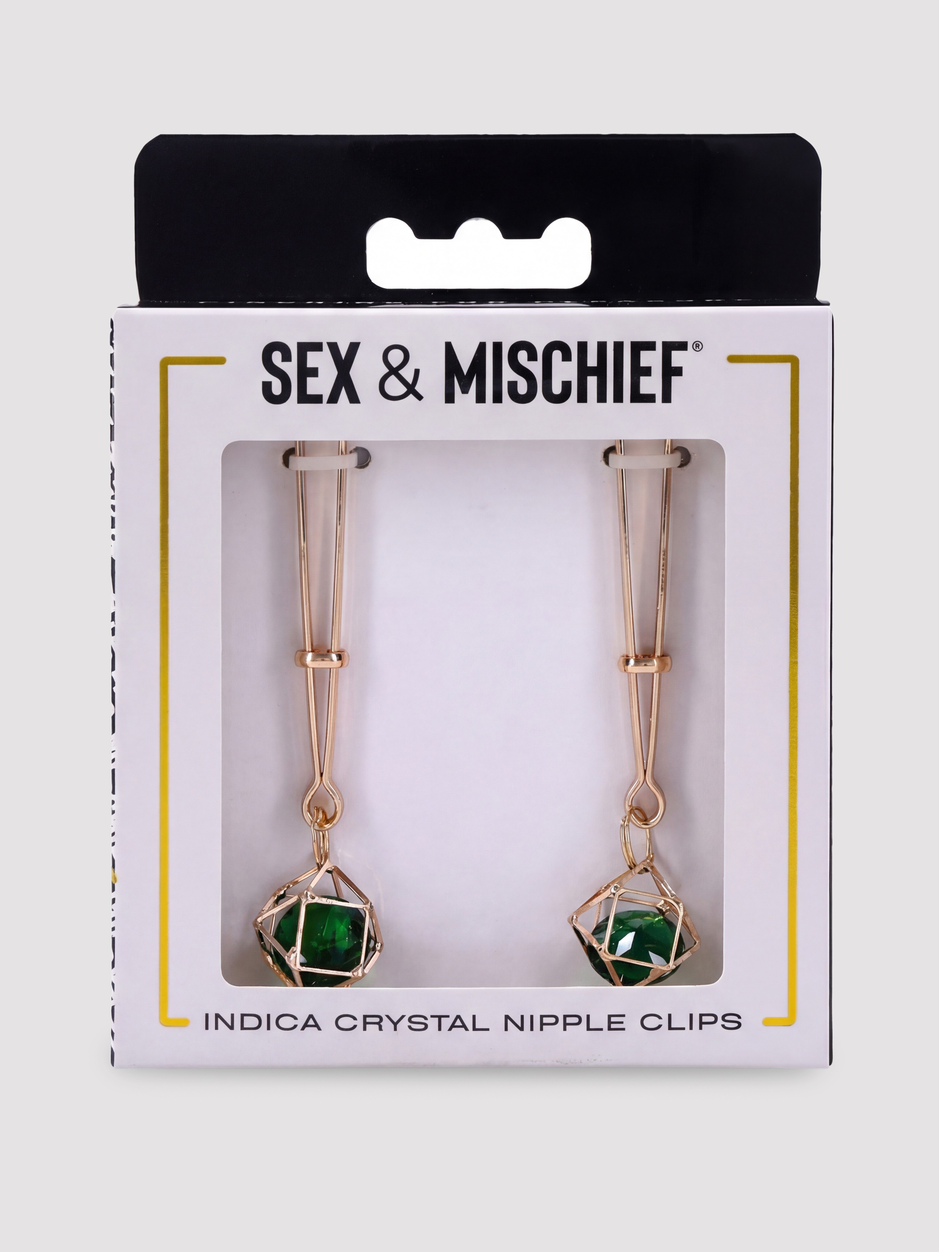 Sportsheets Indica Crystal Nipple Clips, Green, hi-res