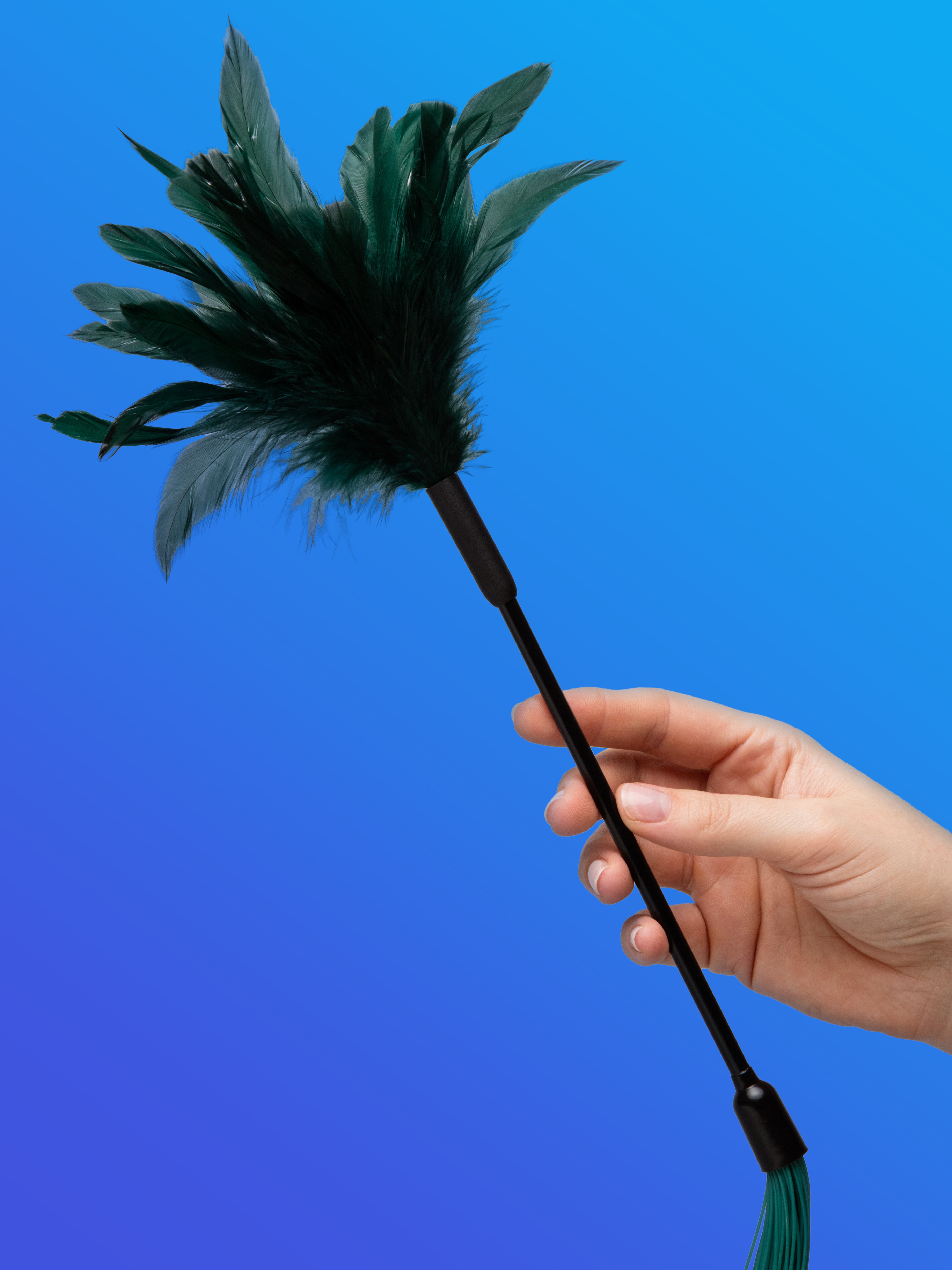 Sportsheets Indica Feather Tickler, Green, hi-res