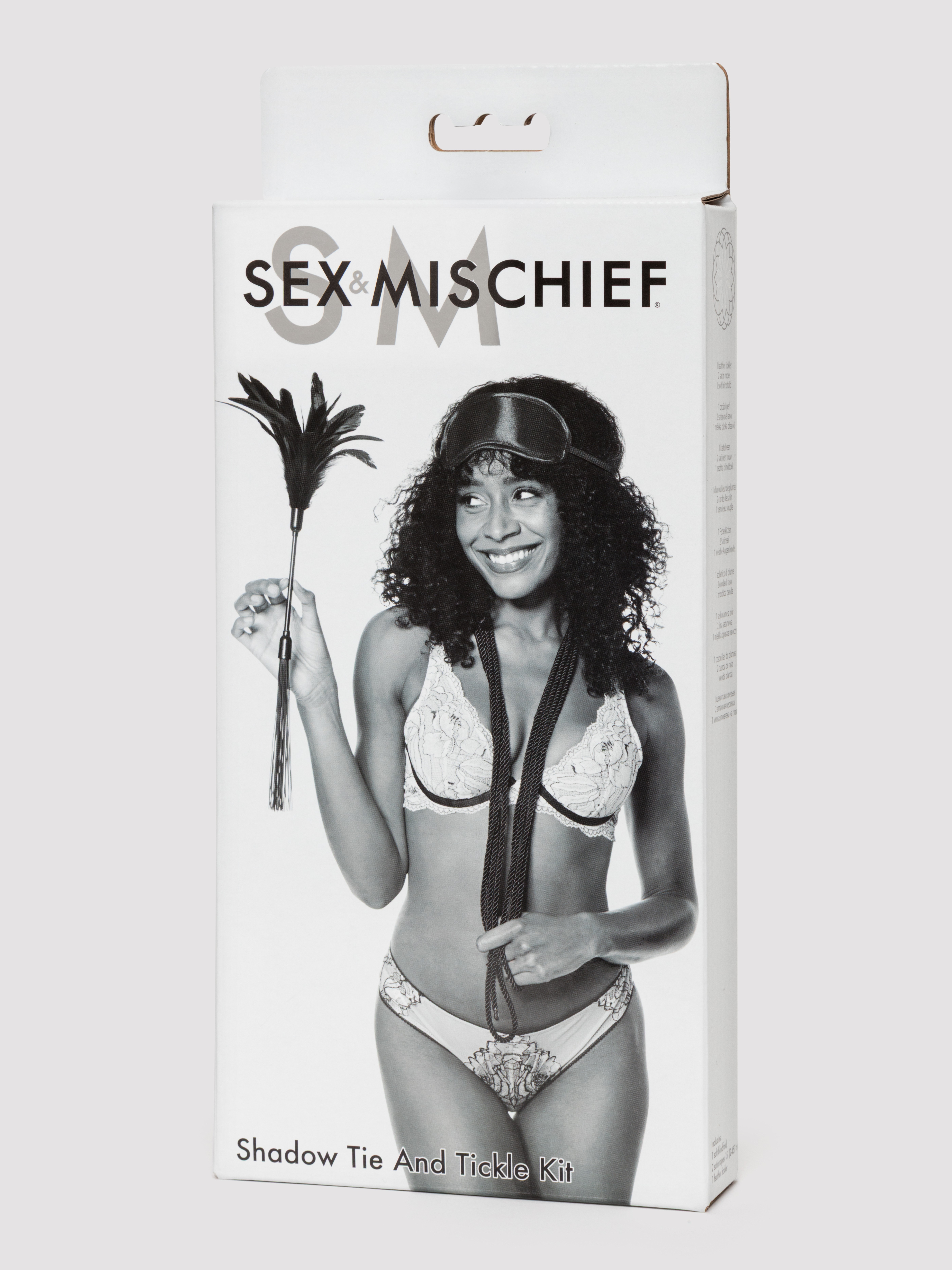 Sportsheets Black Shadow Tie and Tickle Kit (3 Piece), Black, hi-res