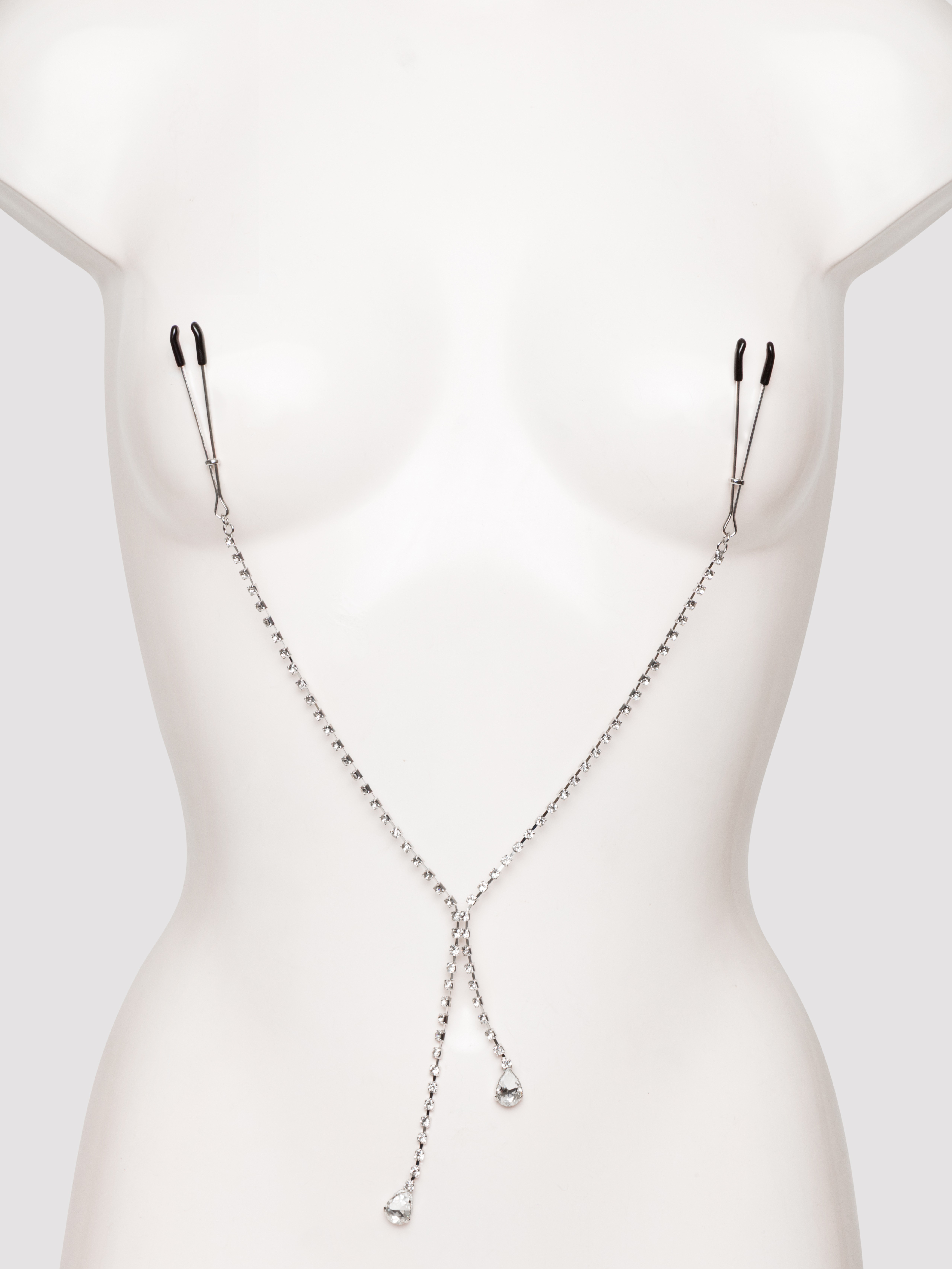 Sportsheets Teardrop Silver Nipple Clips, Silver, hi-res