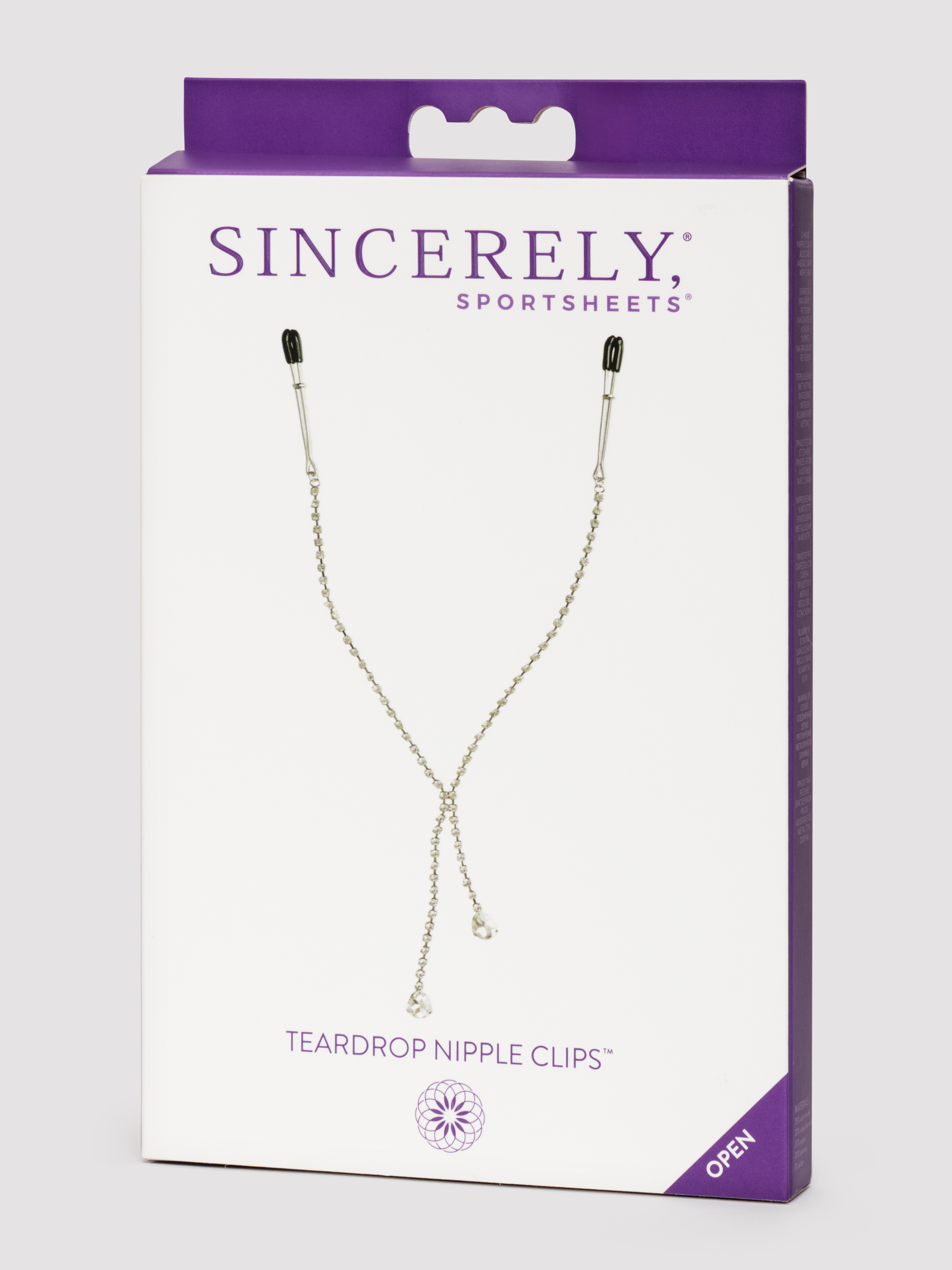 Sportsheets Teardrop Silver Nipple Clips, Silver, hi-res