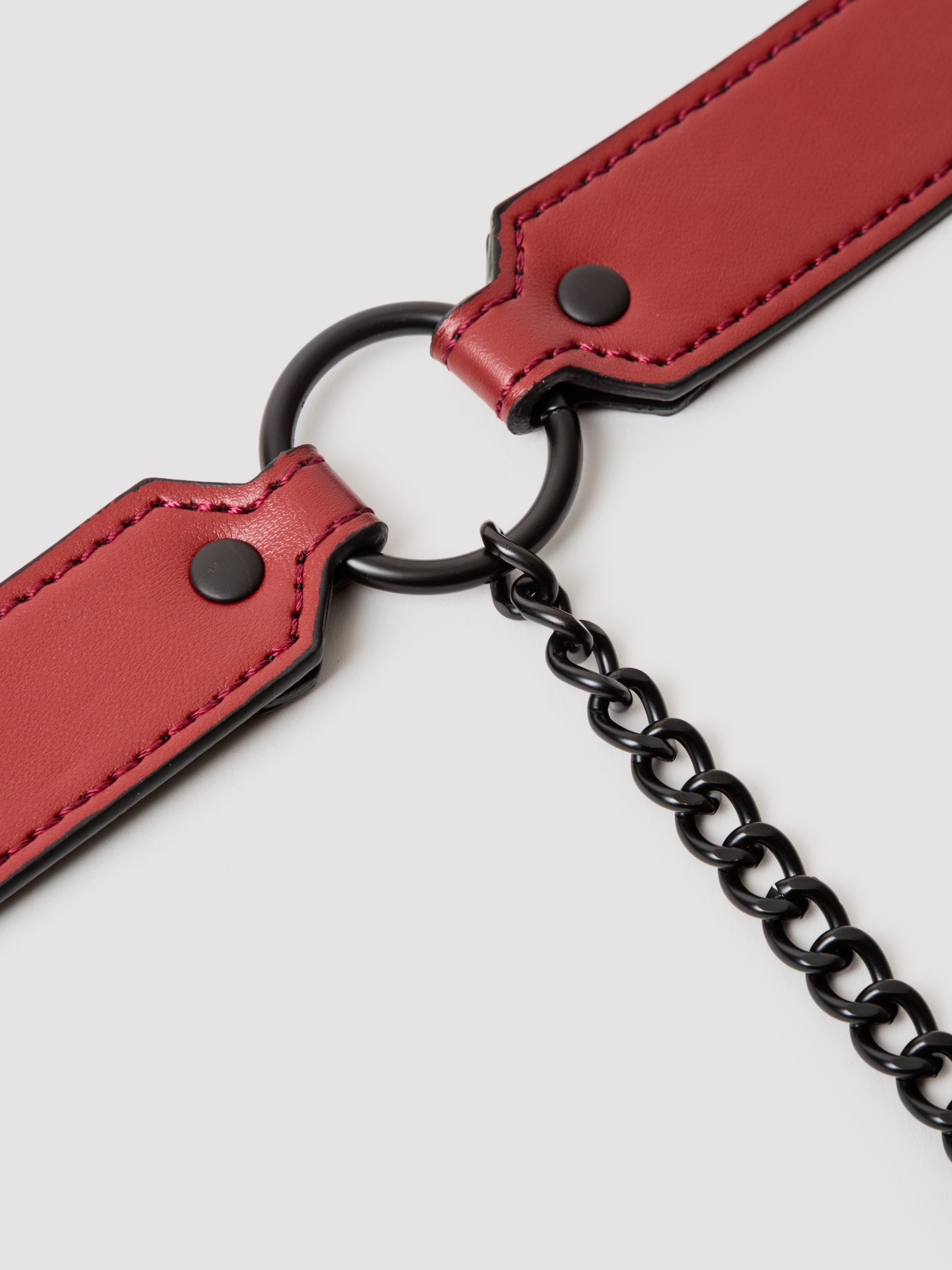 Sportsheets Saffron Collar with Nipple Clamps, Red, hi-res