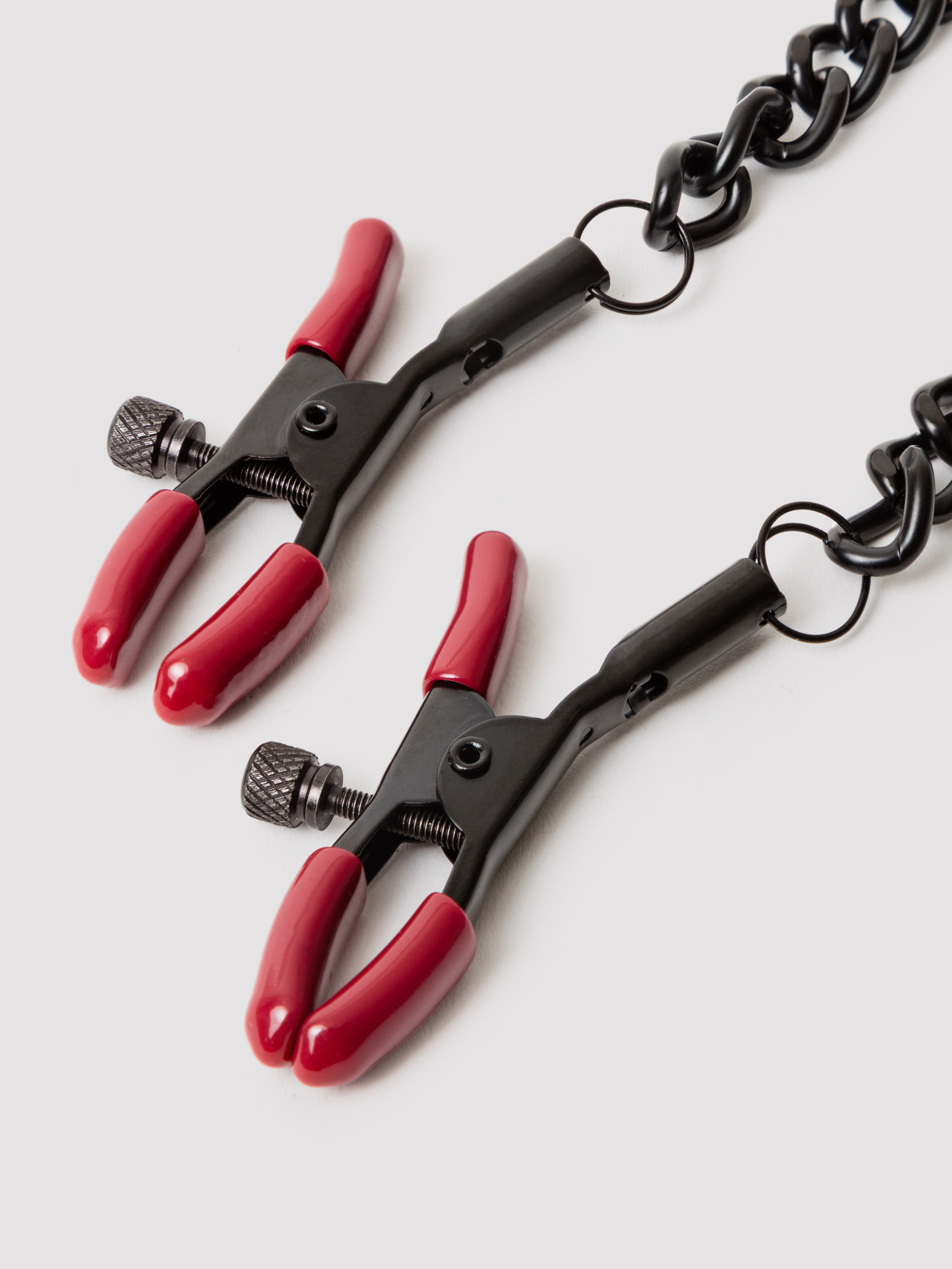 Sportsheets Saffron Collar with Nipple Clamps, Red, hi-res