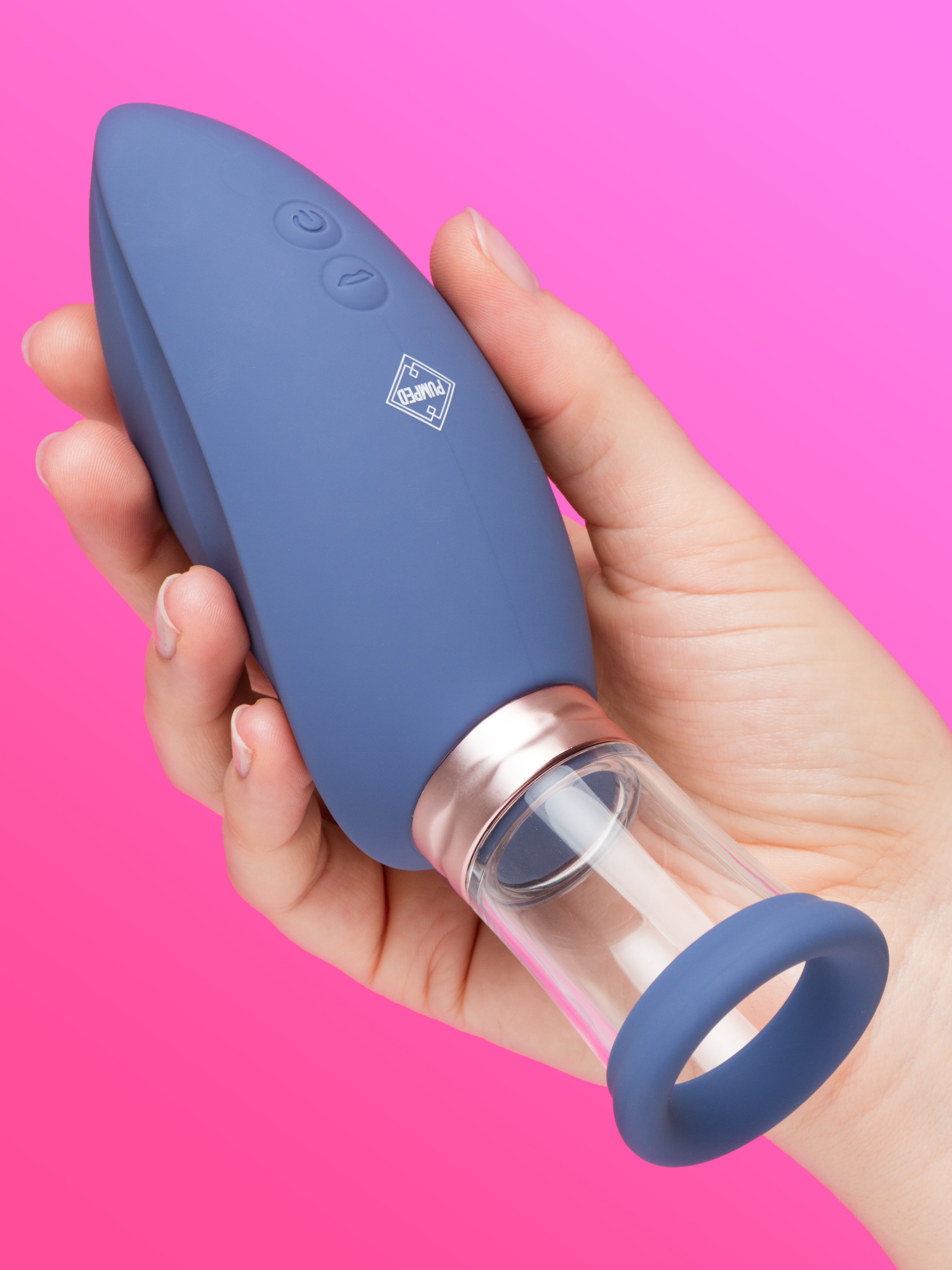 Pumped Arousing Blue Automatic Rechargeable Vulva, Clitoral, Nipple & Breast Pump, Blue, hi-res