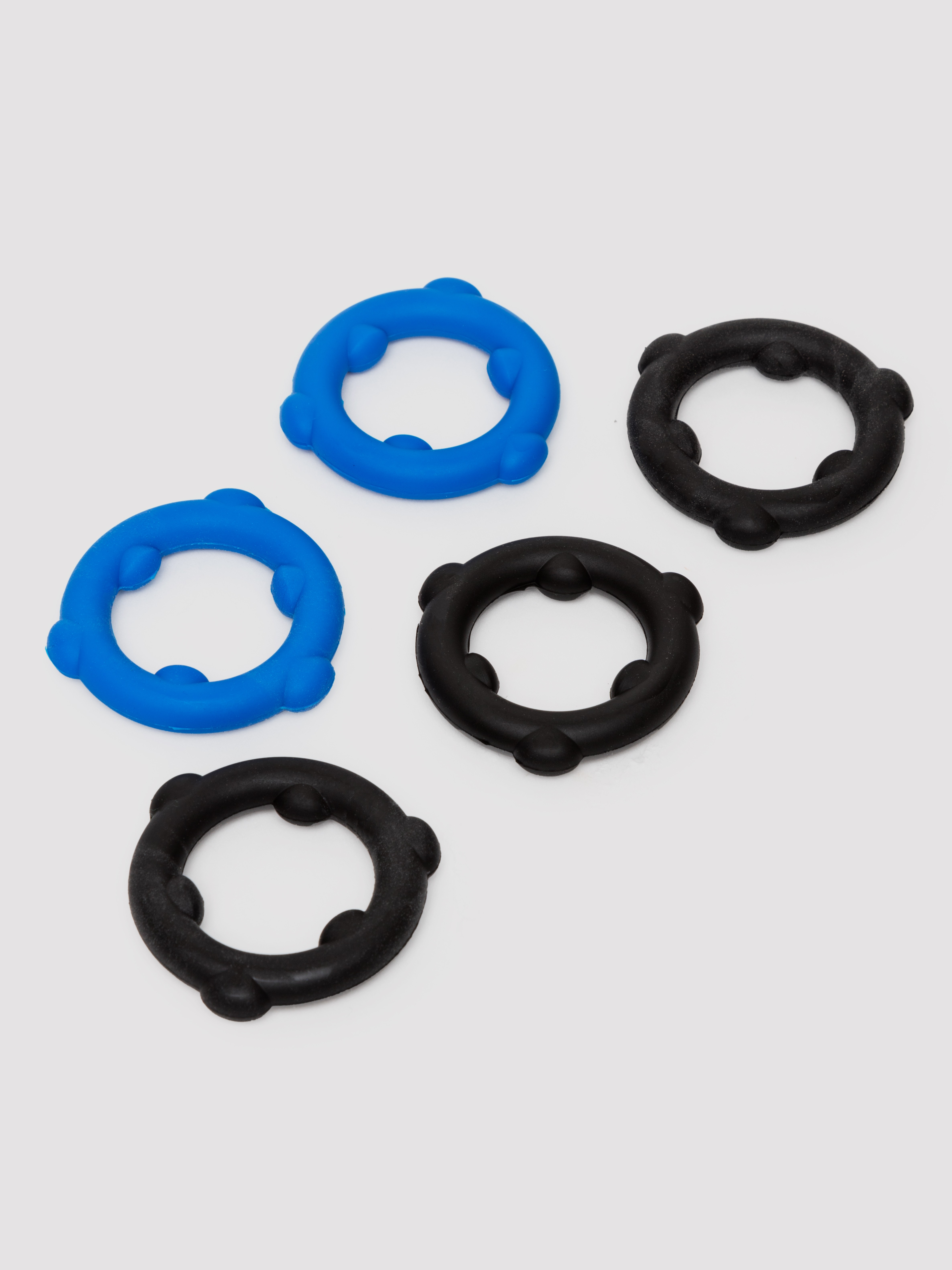 Oxballs Gearheads Strong Silicone Cock Ring (5-Pack), Black, hi-res