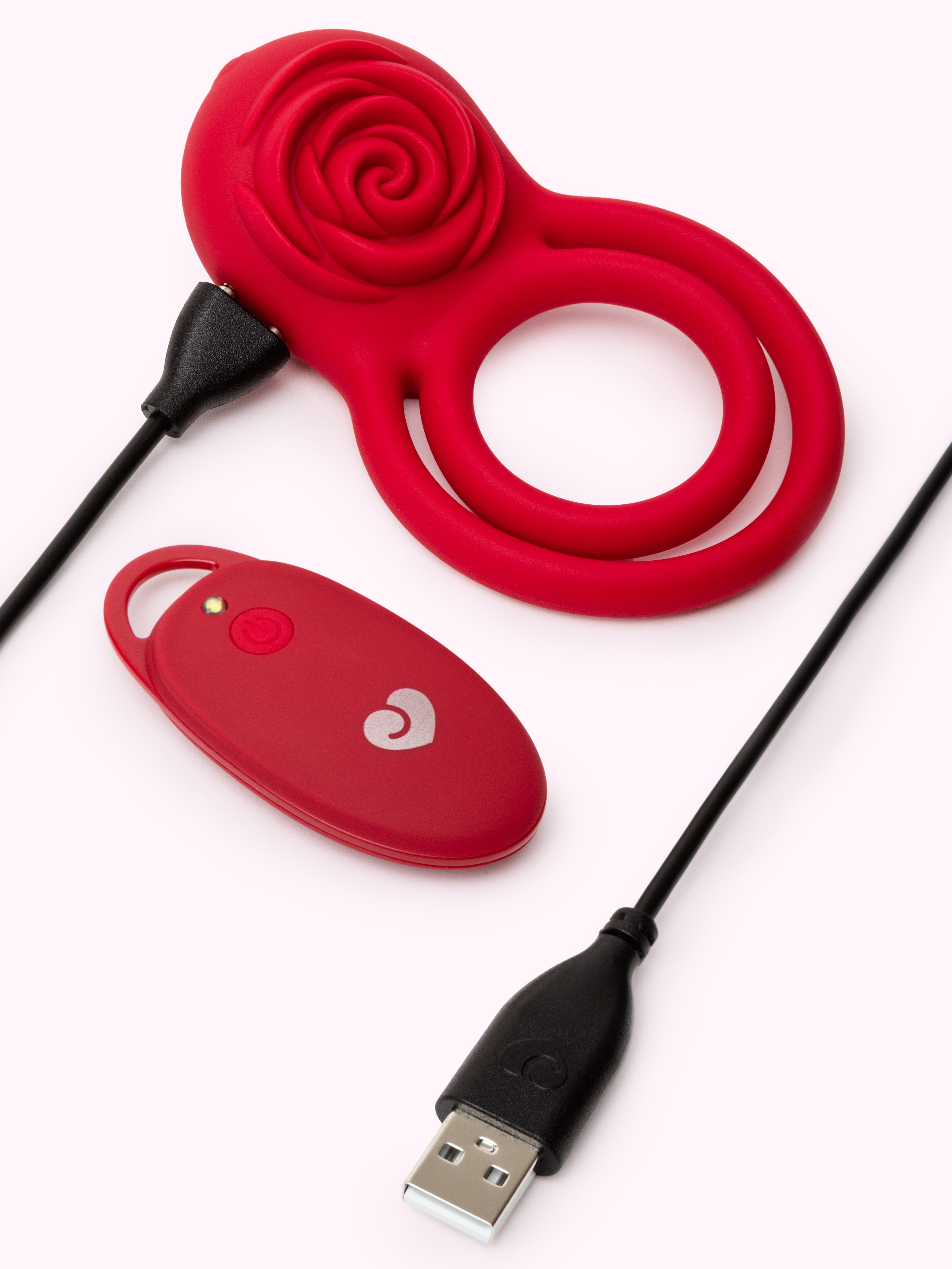 Lovehoney Rose Remote-Control Cock Ring, Red, hi-res
