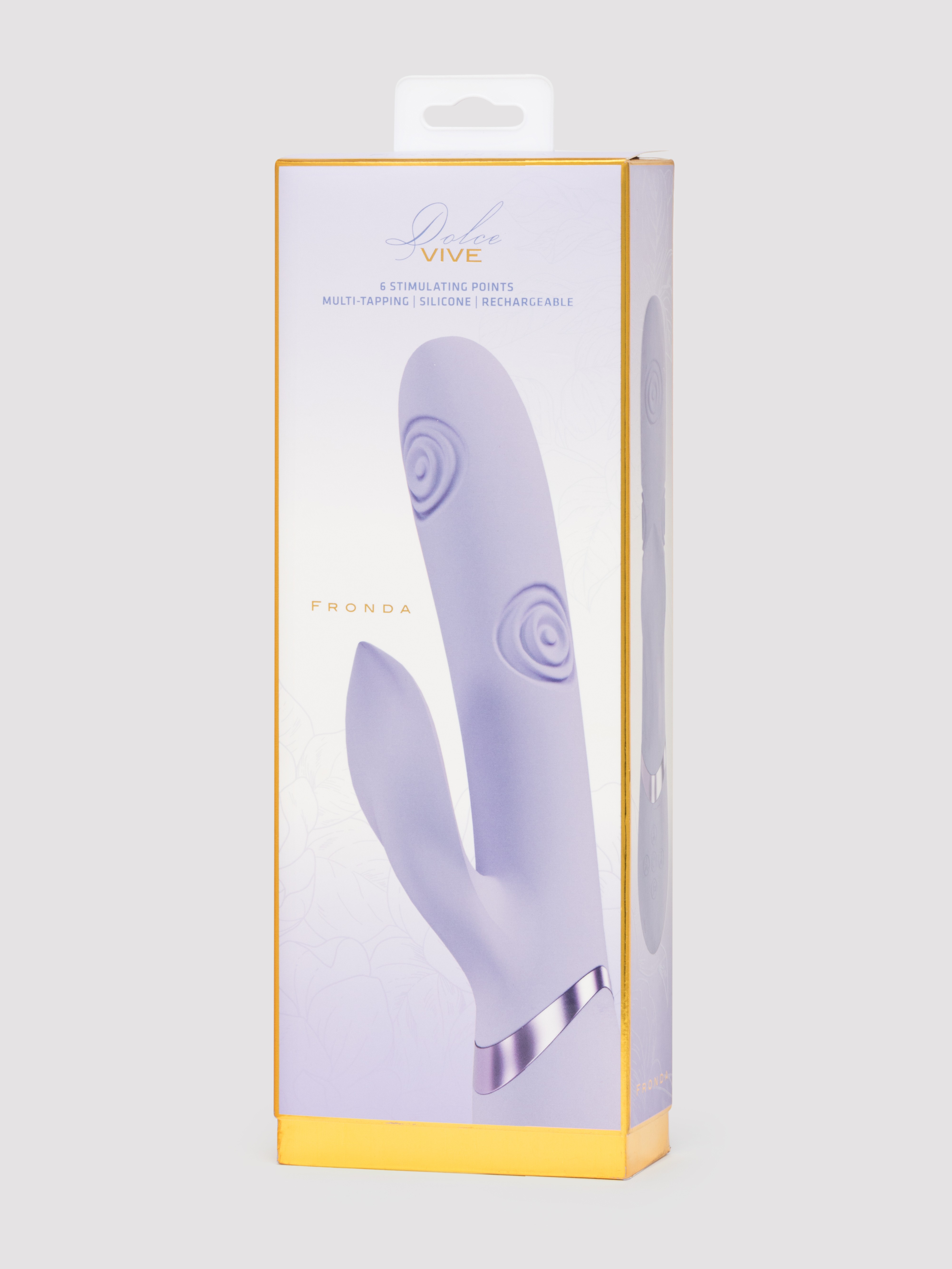 Dolce Vive Fronda 6 Stimulating Points Silicone Rabbit Vibrator, Purple, hi-res