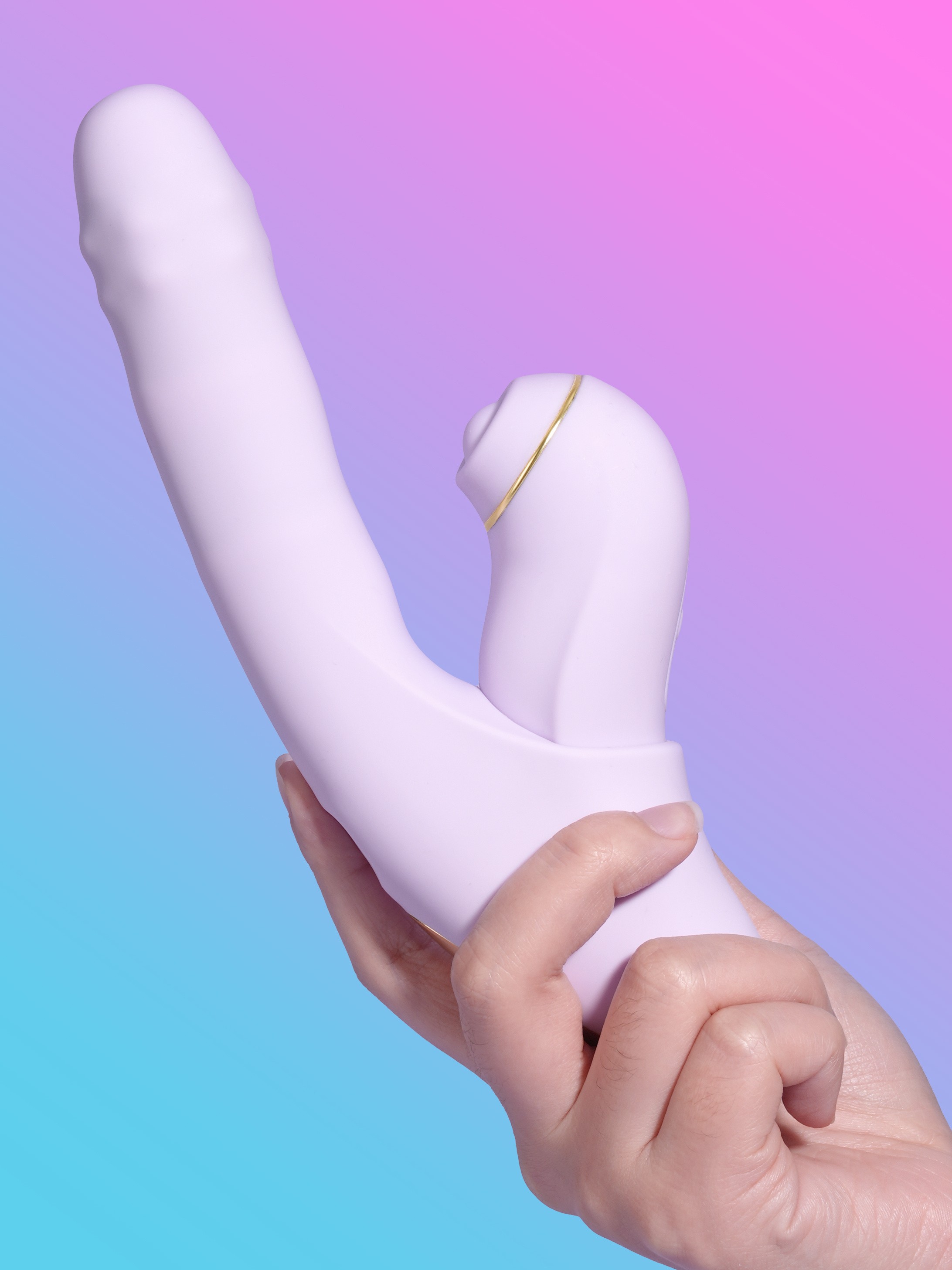 Svakom DuoGlow App Controlled All in 1 Rabbit Vibrator, Purple, hi-res