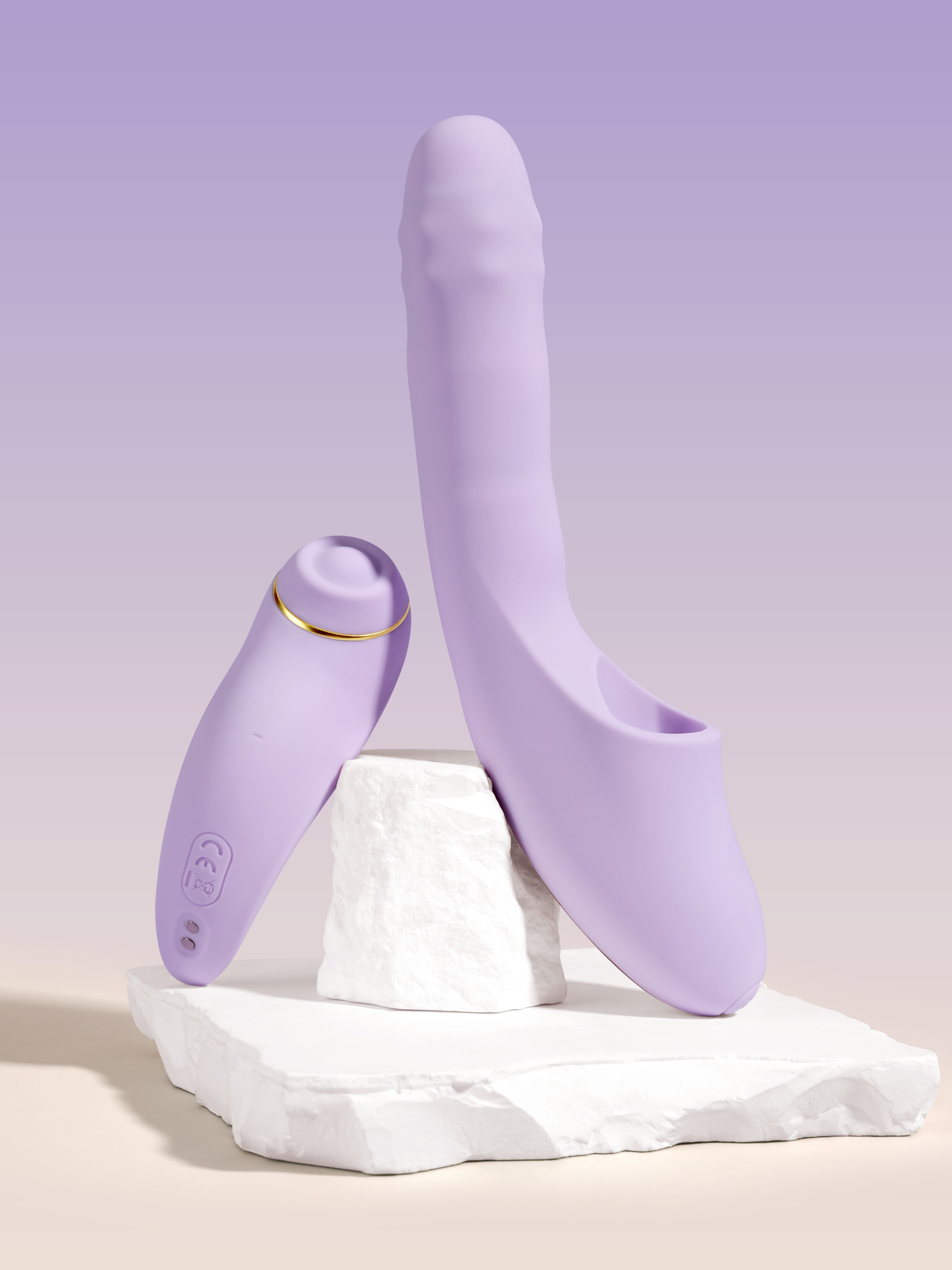Svakom DuoGlow App Controlled All in 1 Rabbit Vibrator, Purple, hi-res