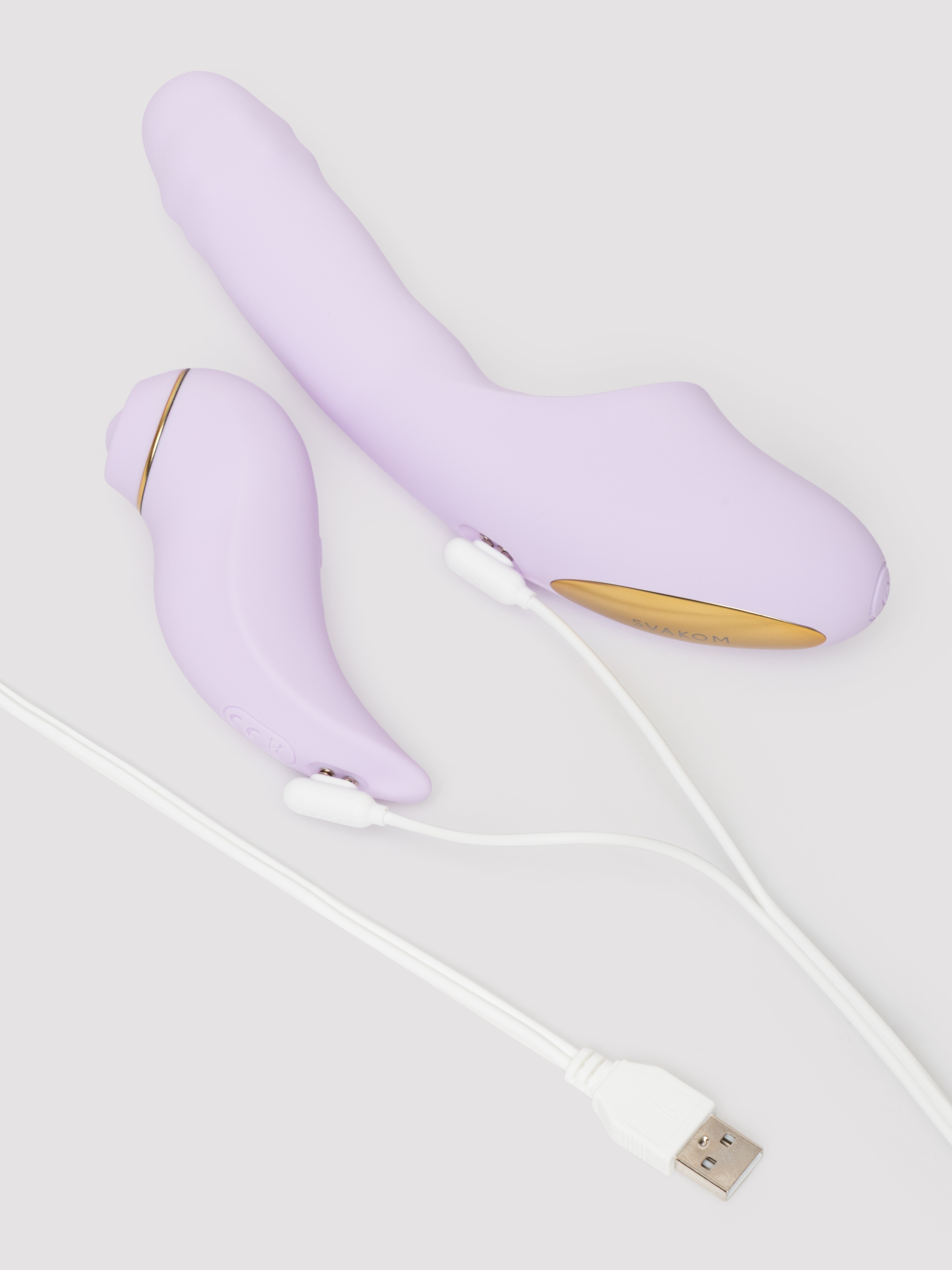 Svakom DuoGlow App Controlled All in 1 Rabbit Vibrator, Purple, hi-res