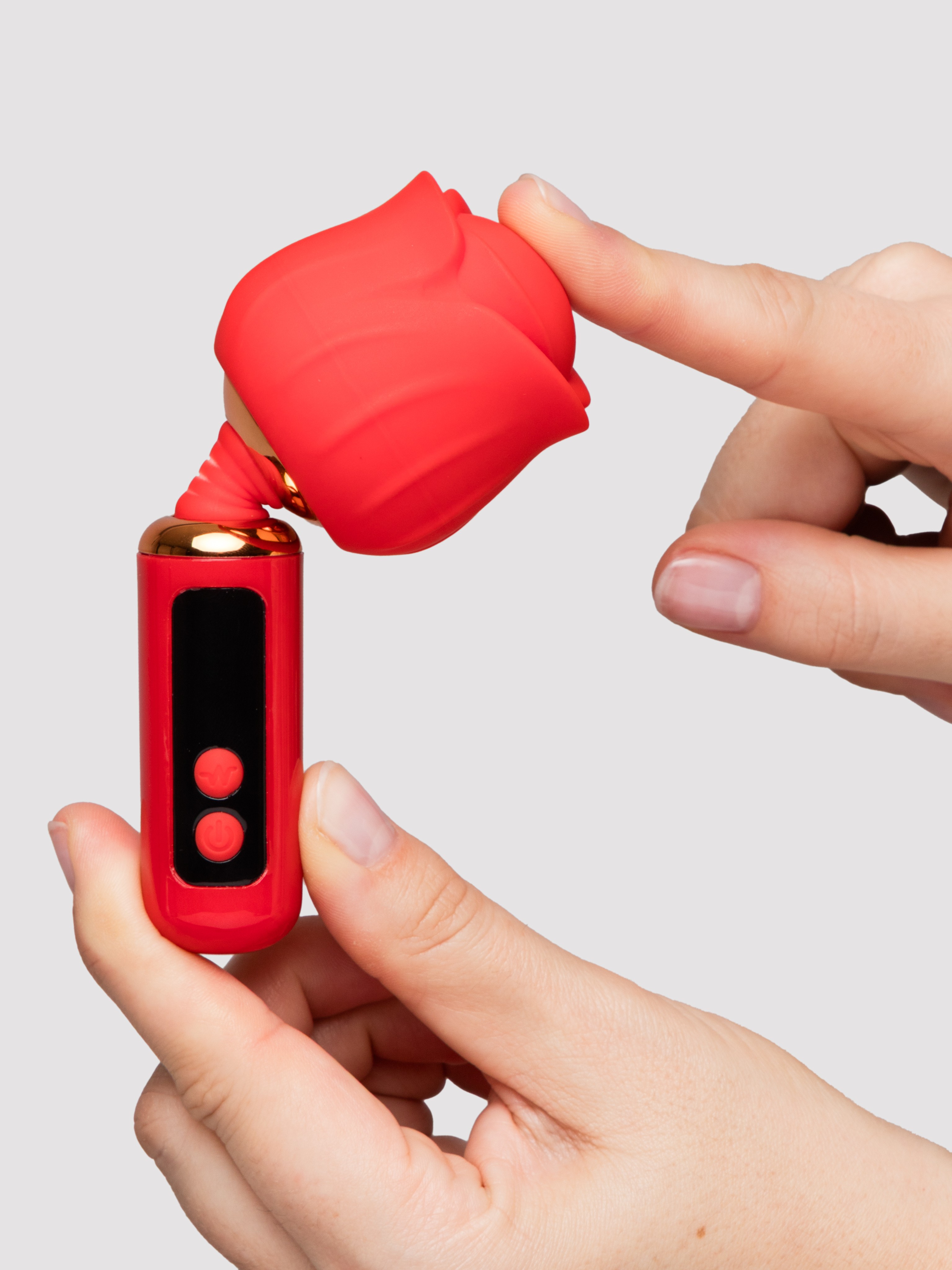 LOVISS Rose Mini Massage Wand Vibrator, Red, hi-res