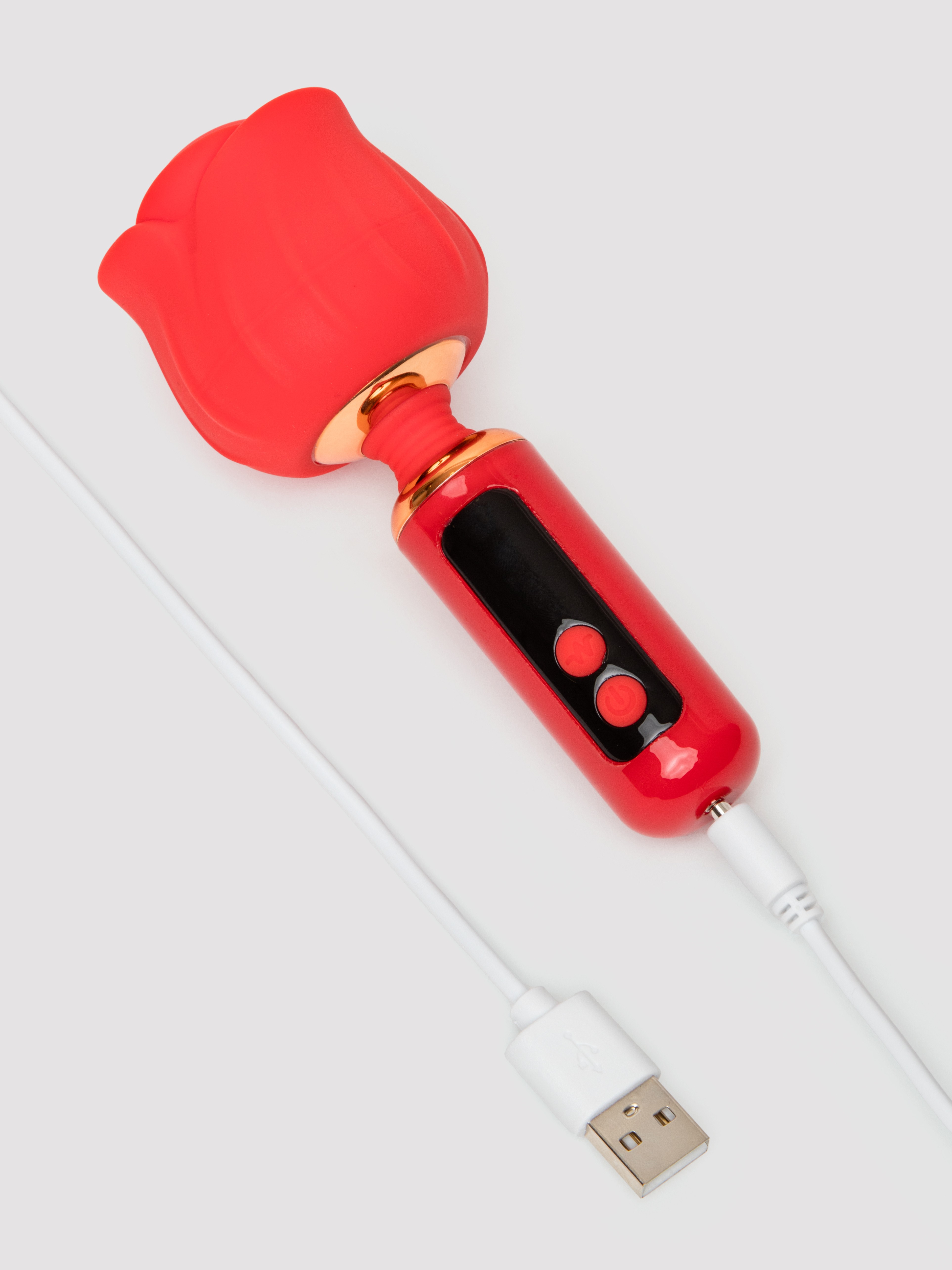 LOVISS Rose Mini Massage Wand Vibrator, Red, hi-res
