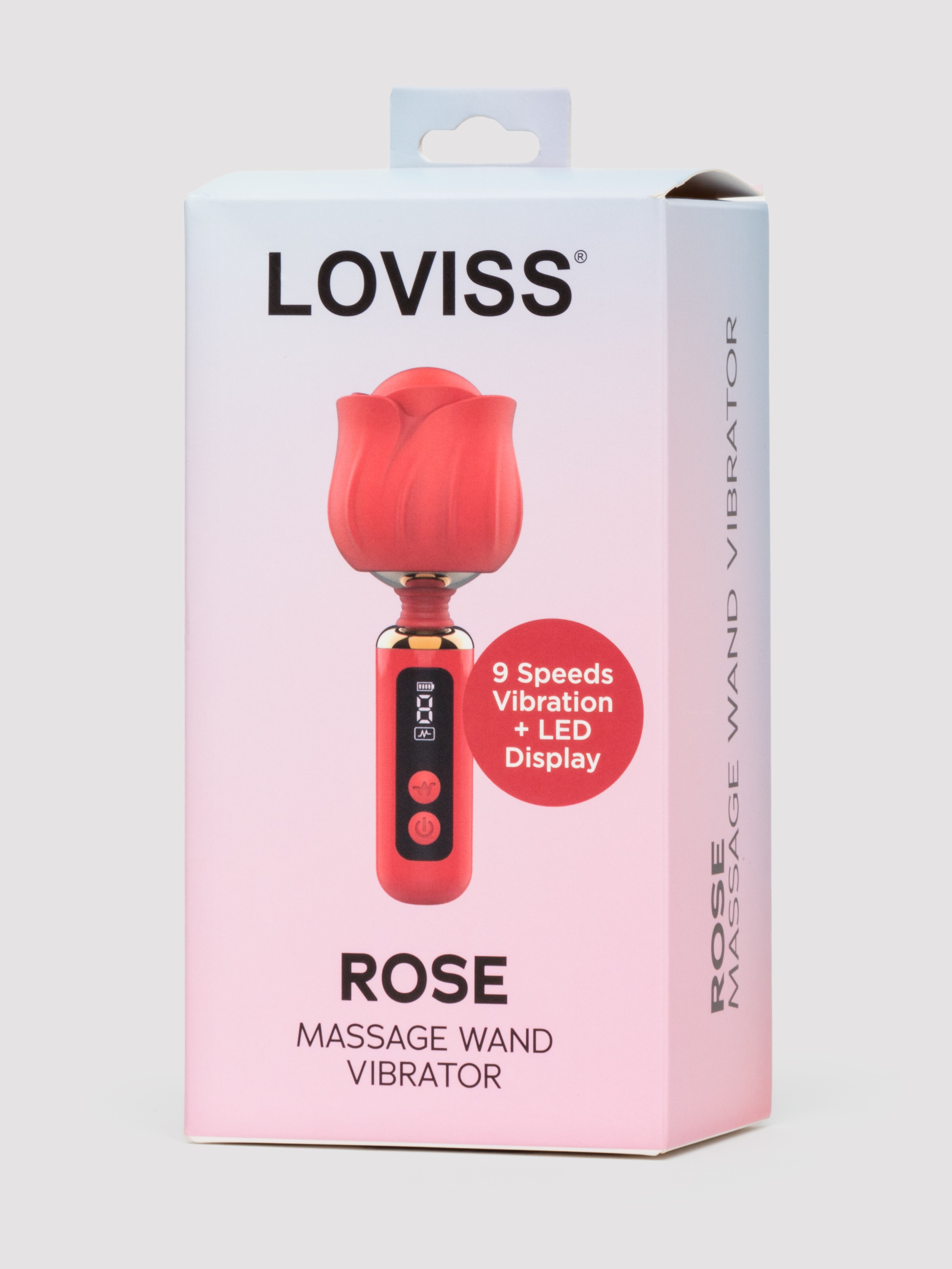 LOVISS Rose Mini Massage Wand Vibrator, Red, hi-res