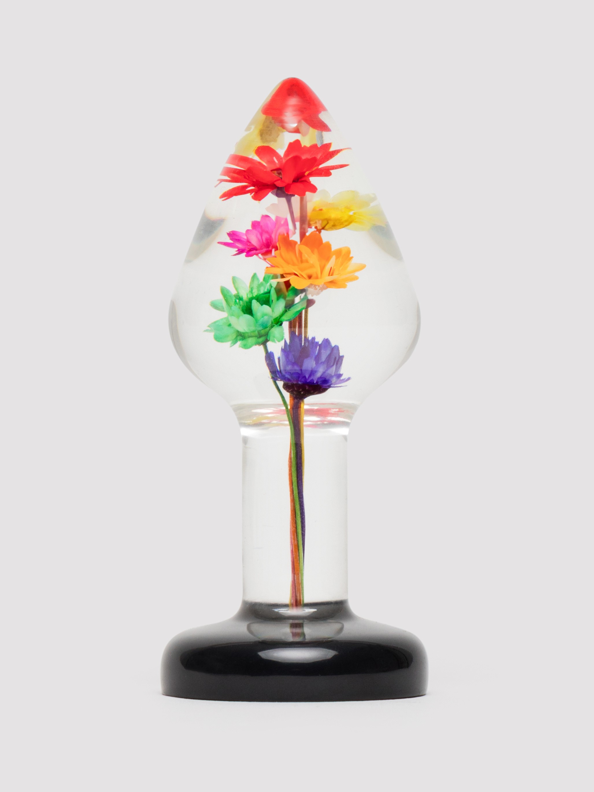 LOVISS Flower Garden Clear Butt Plug 3 Inch, Clear, hi-res