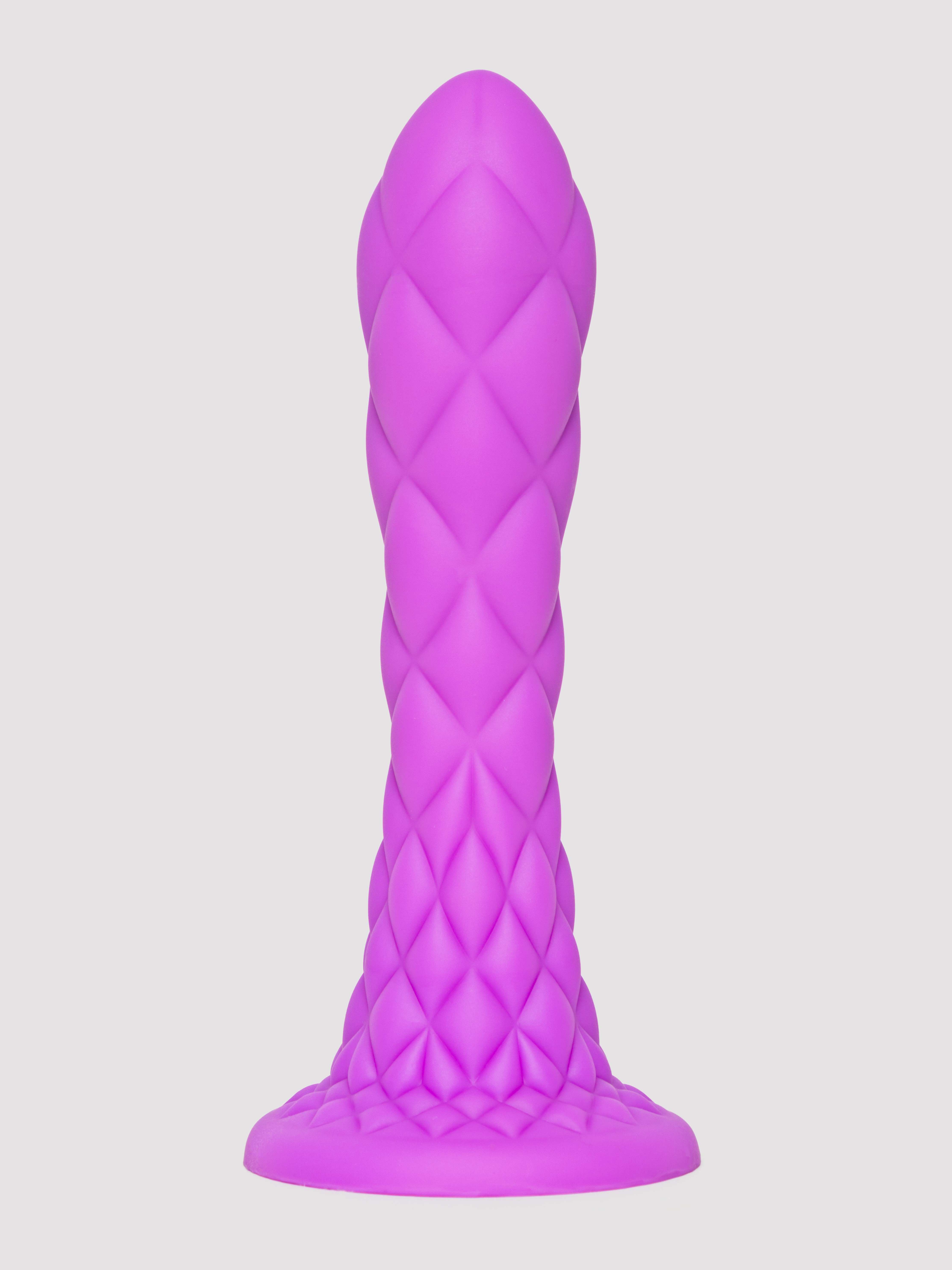 SILEXD Fantasy Dual Density Scaly Dragon Silicone Dildo 7 Inch, Purple, hi-res