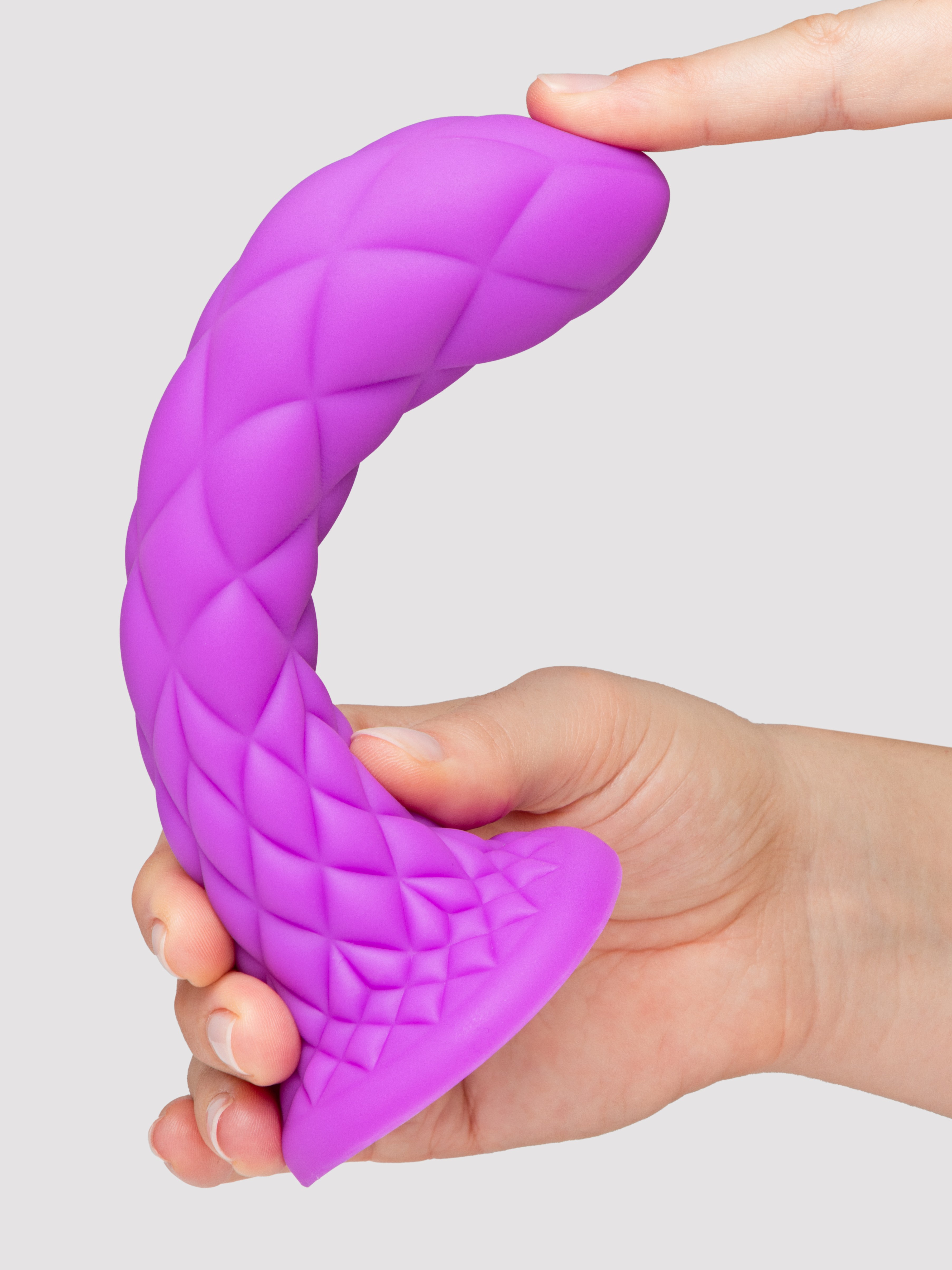 SILEXD Dreamy Fantasy Dual Density Scaly Dragon Silicone Dildo 7 Inch, Purple, hi-res