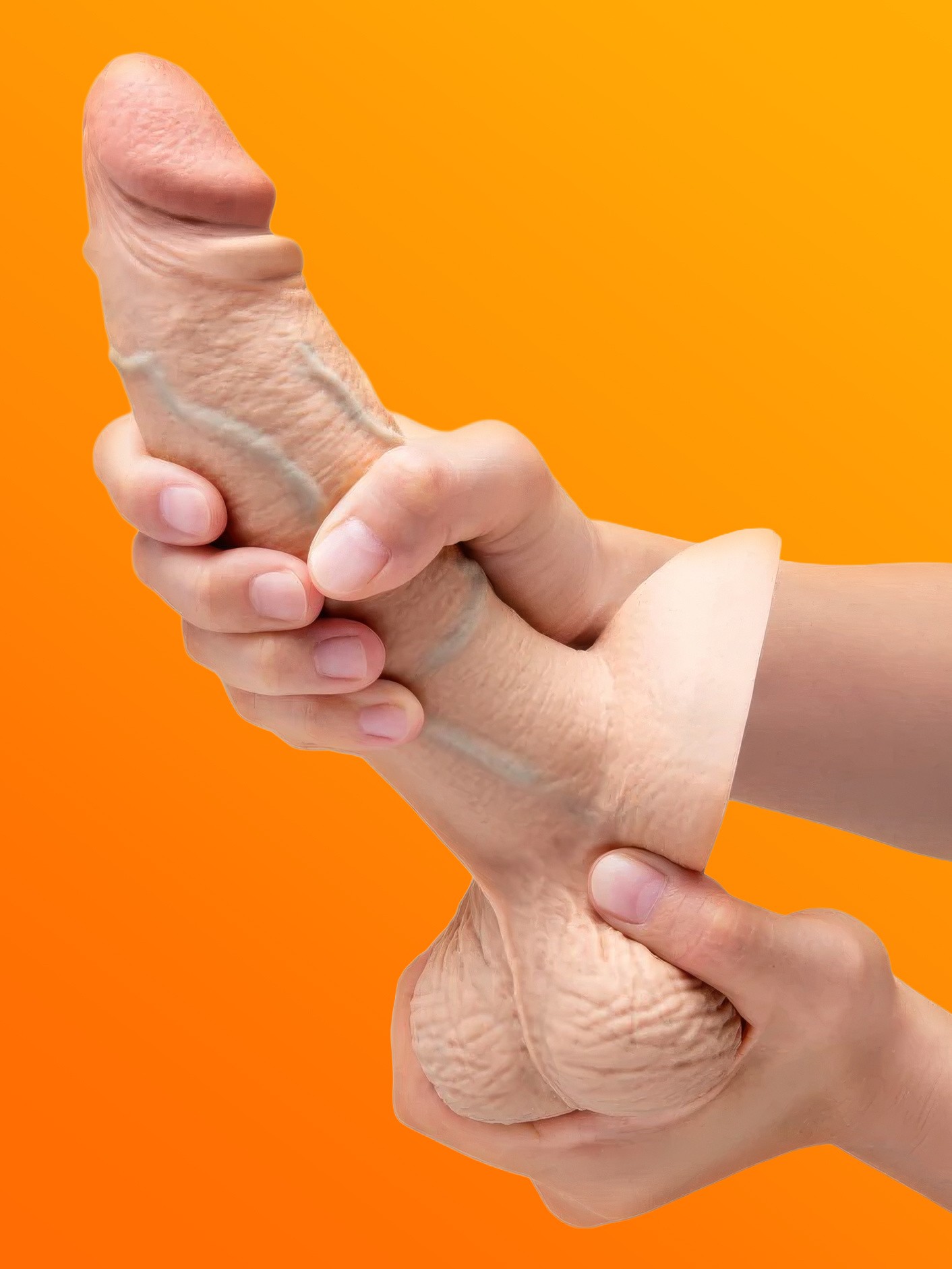 b-Vibe Slipskin Flesh Pink Ultra Realistic Girthy 7" Dual Density Dildo, Flesh Pink, hi-res