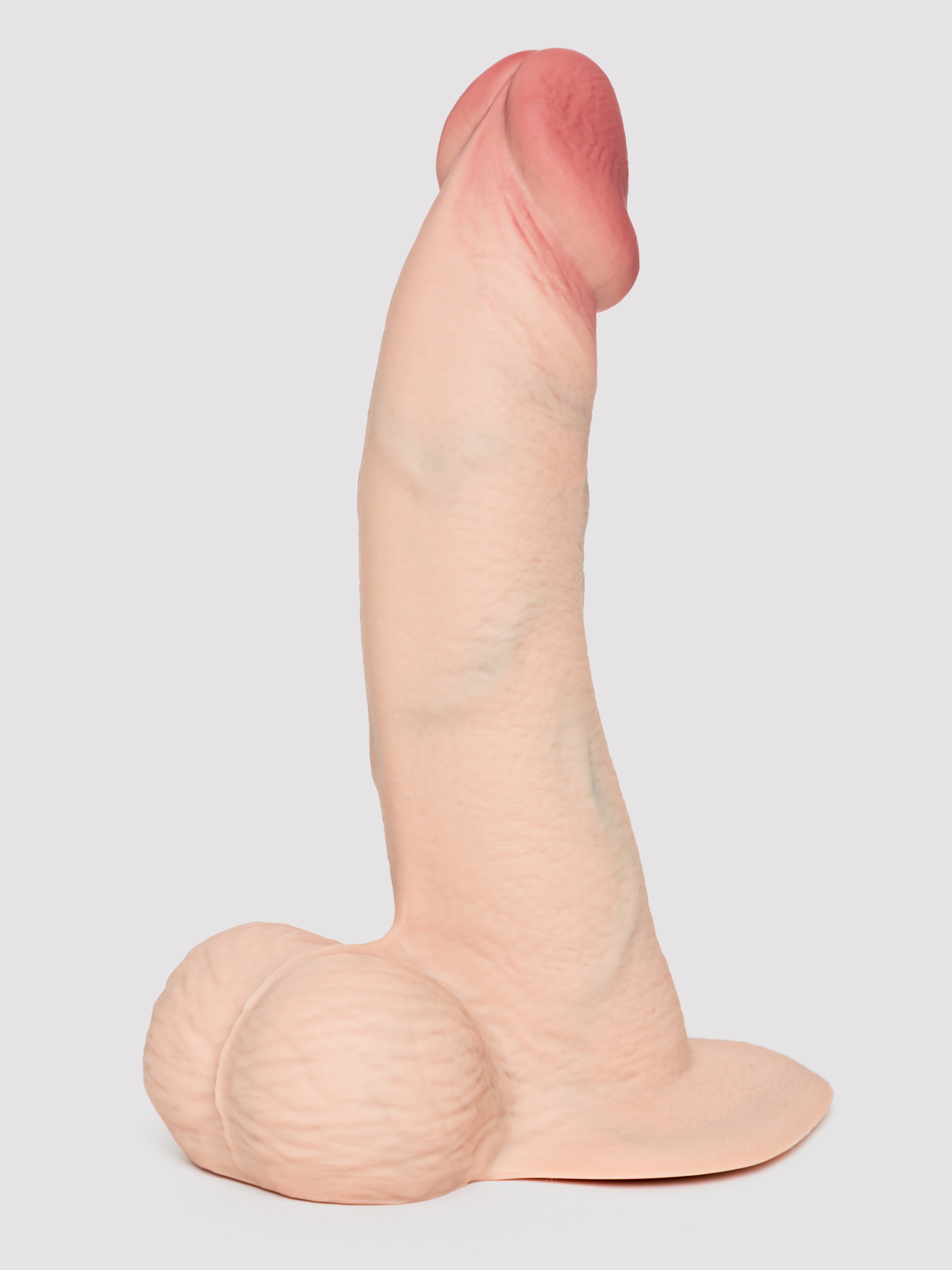 b-Vibe Slipskin Flesh Pink Ultra Realistic Curved 8" Dual Density Dildo, Flesh Pink, hi-res