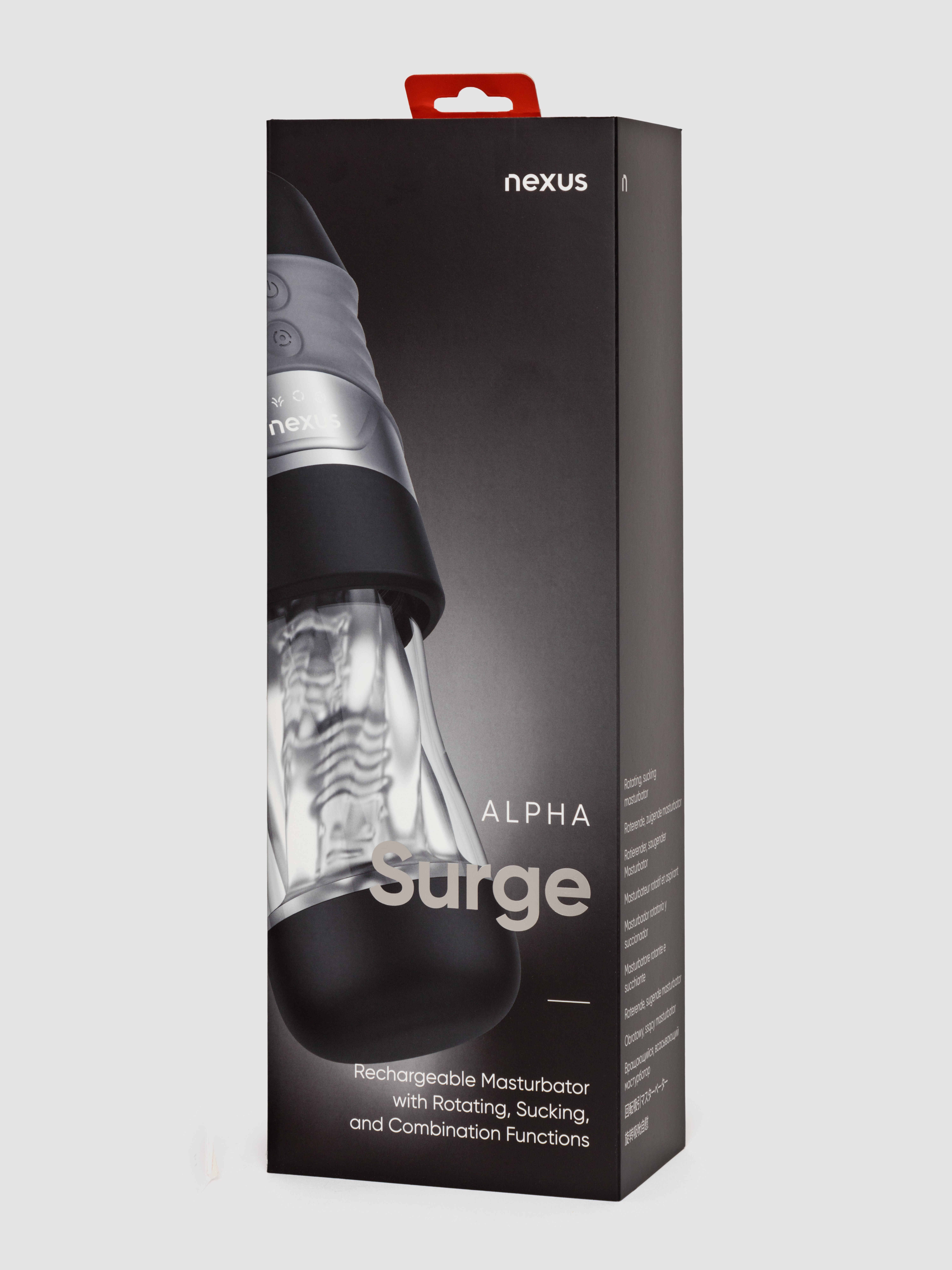 Nexus Alpha Surge Rotating and Sucking Male Masturbator, Black, hi-res